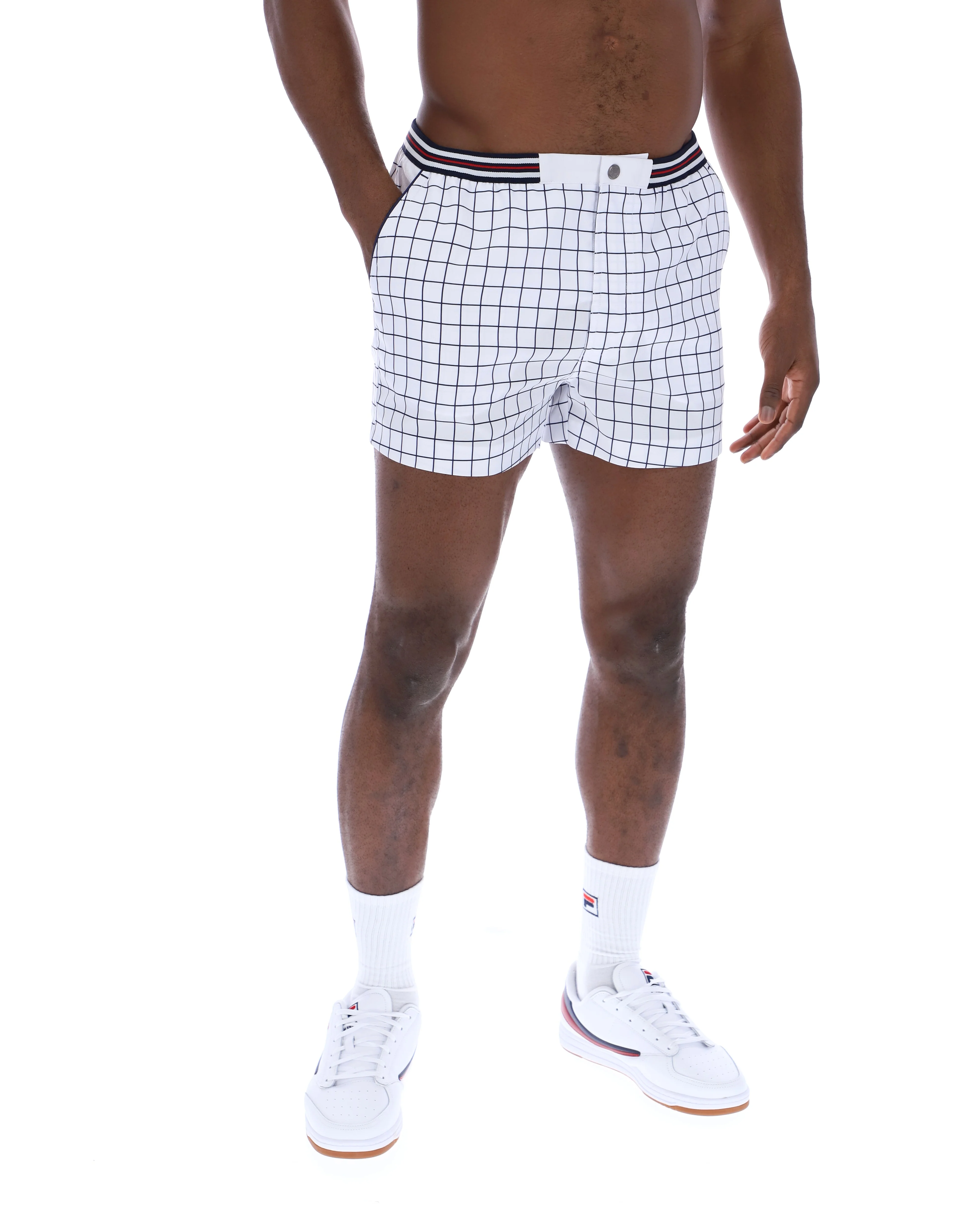 White High Tide Terry Pocket Stripe Shorts - Image 4