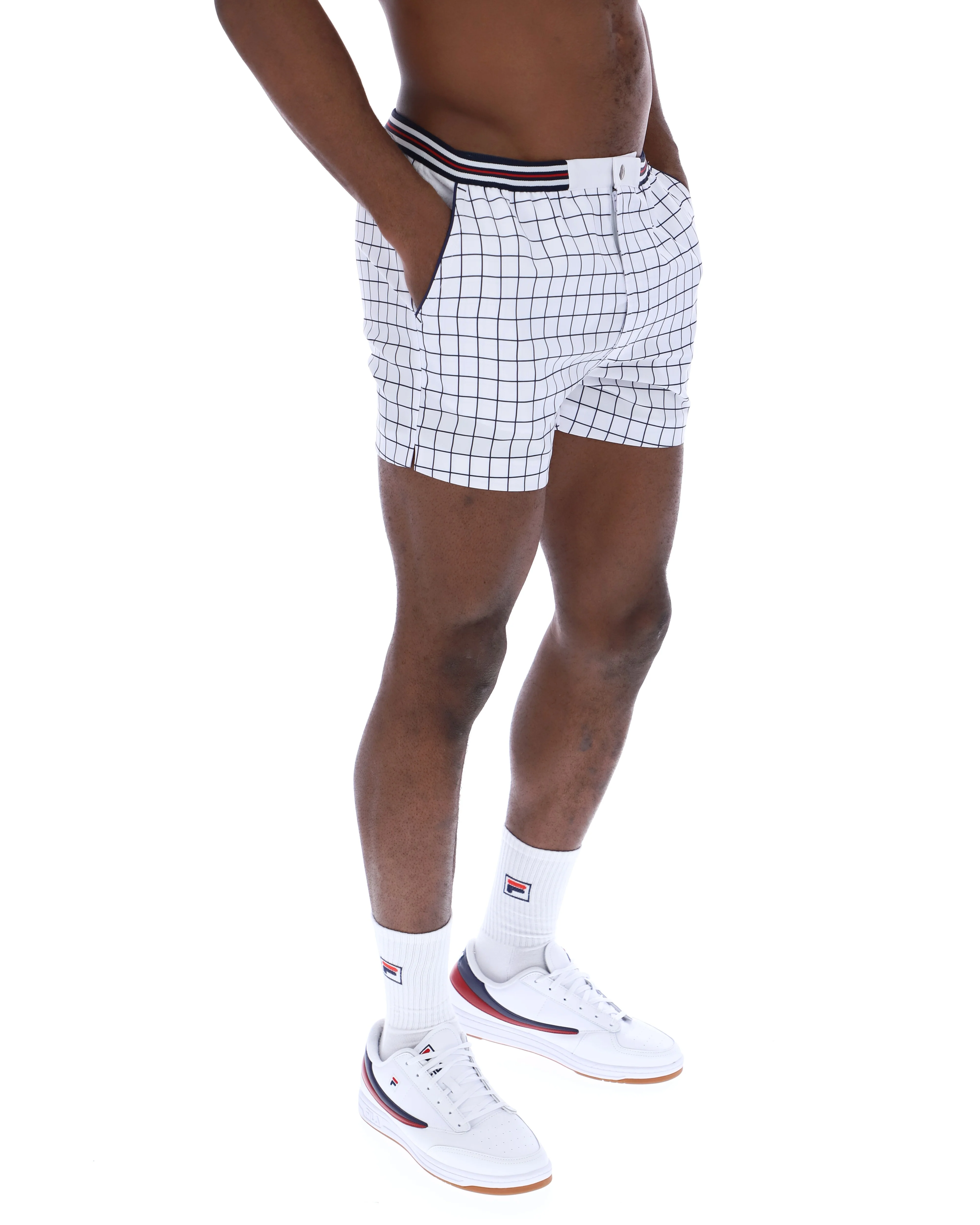 White High Tide Terry Pocket Stripe Shorts - Image 5