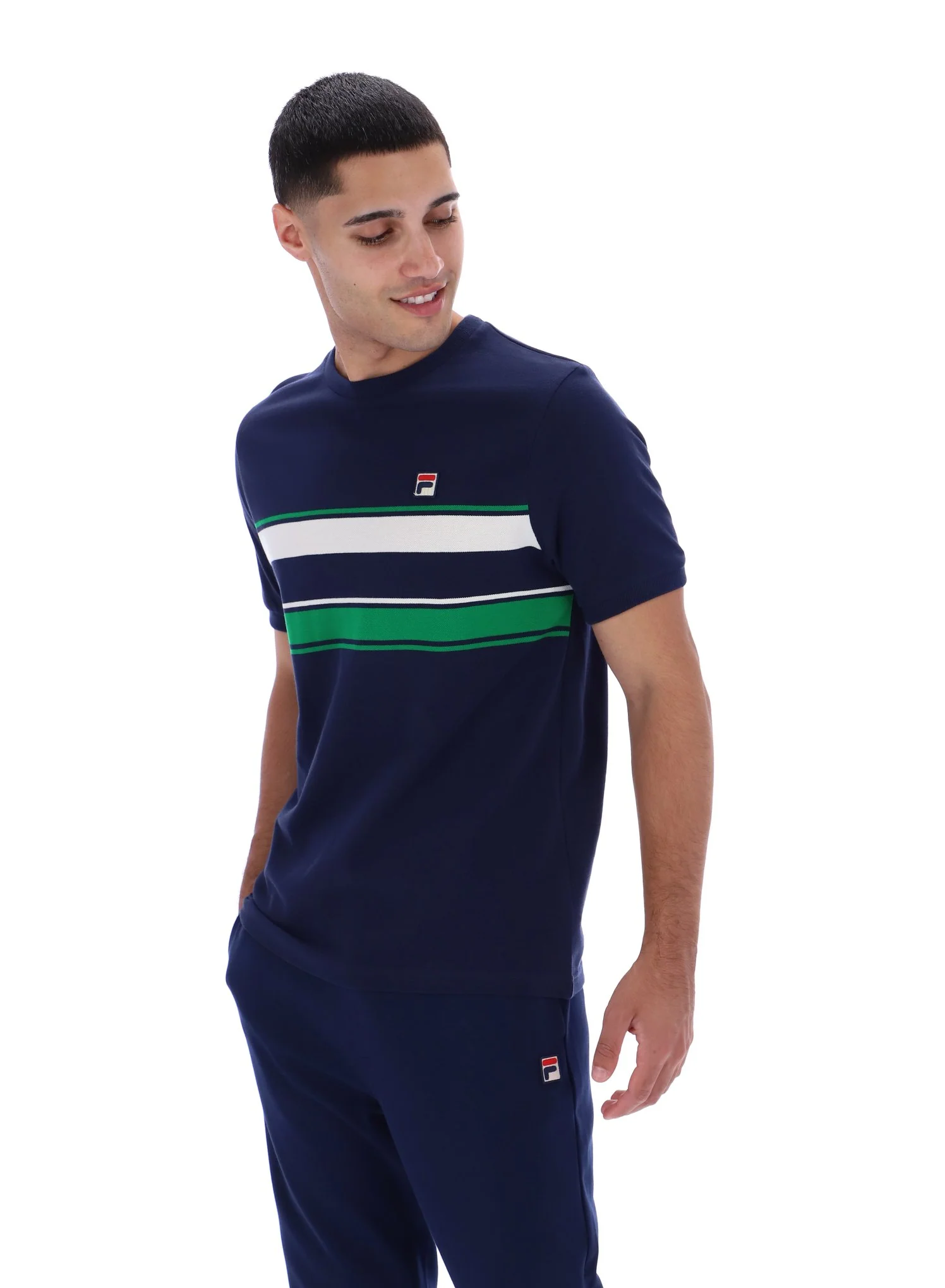 Fila Navy Iggy Striped T-Shirt - Image 2