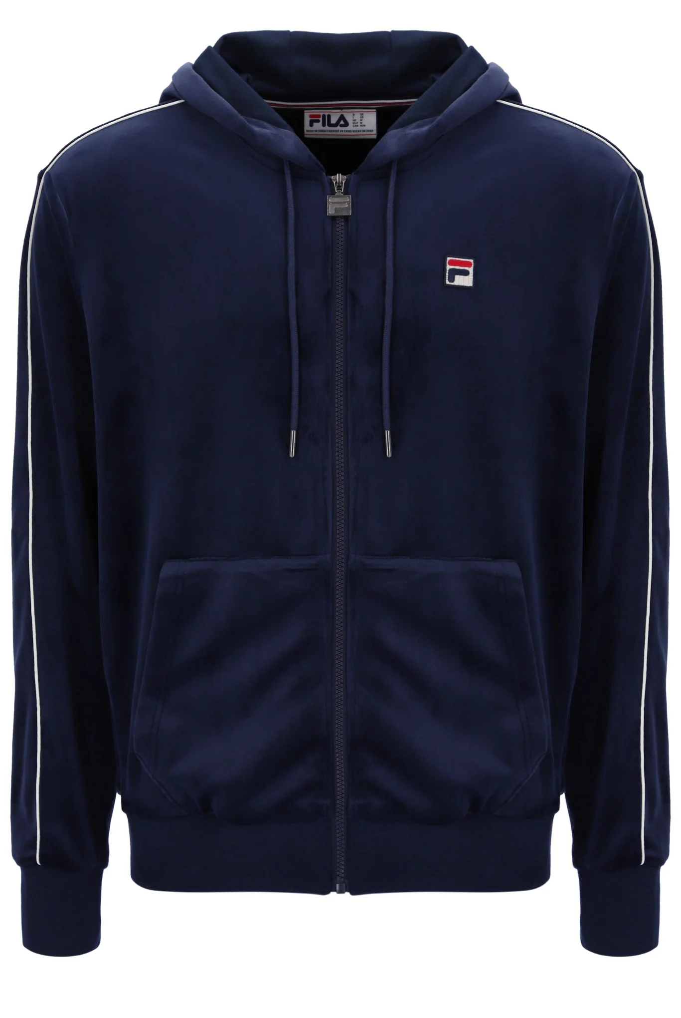 Fila Navy Italo Velour Hoodie - Image 2