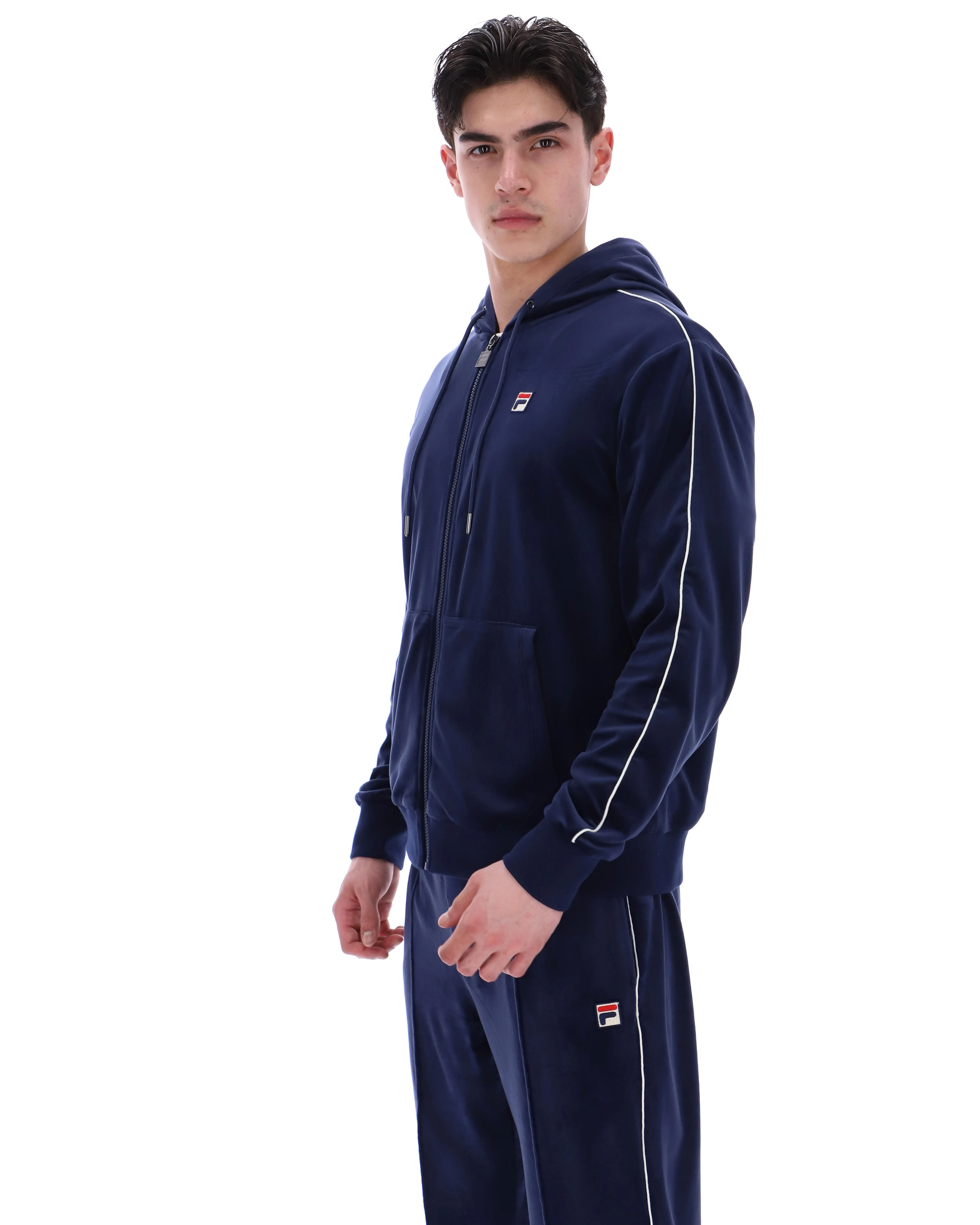 Fila Navy Italo Velour Hoodie - Image 3