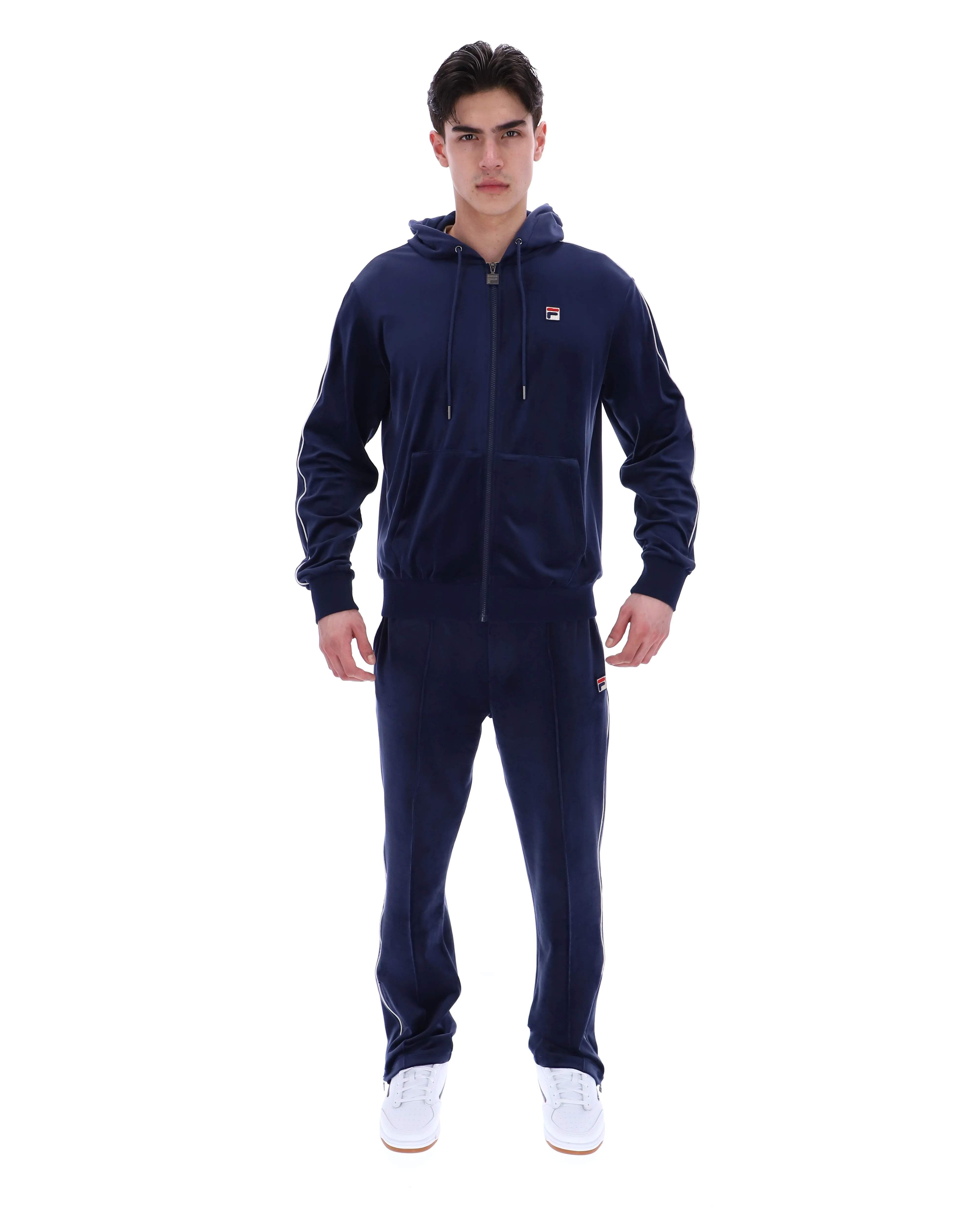 Fila Navy Italo Velour Hoodie - Image 4