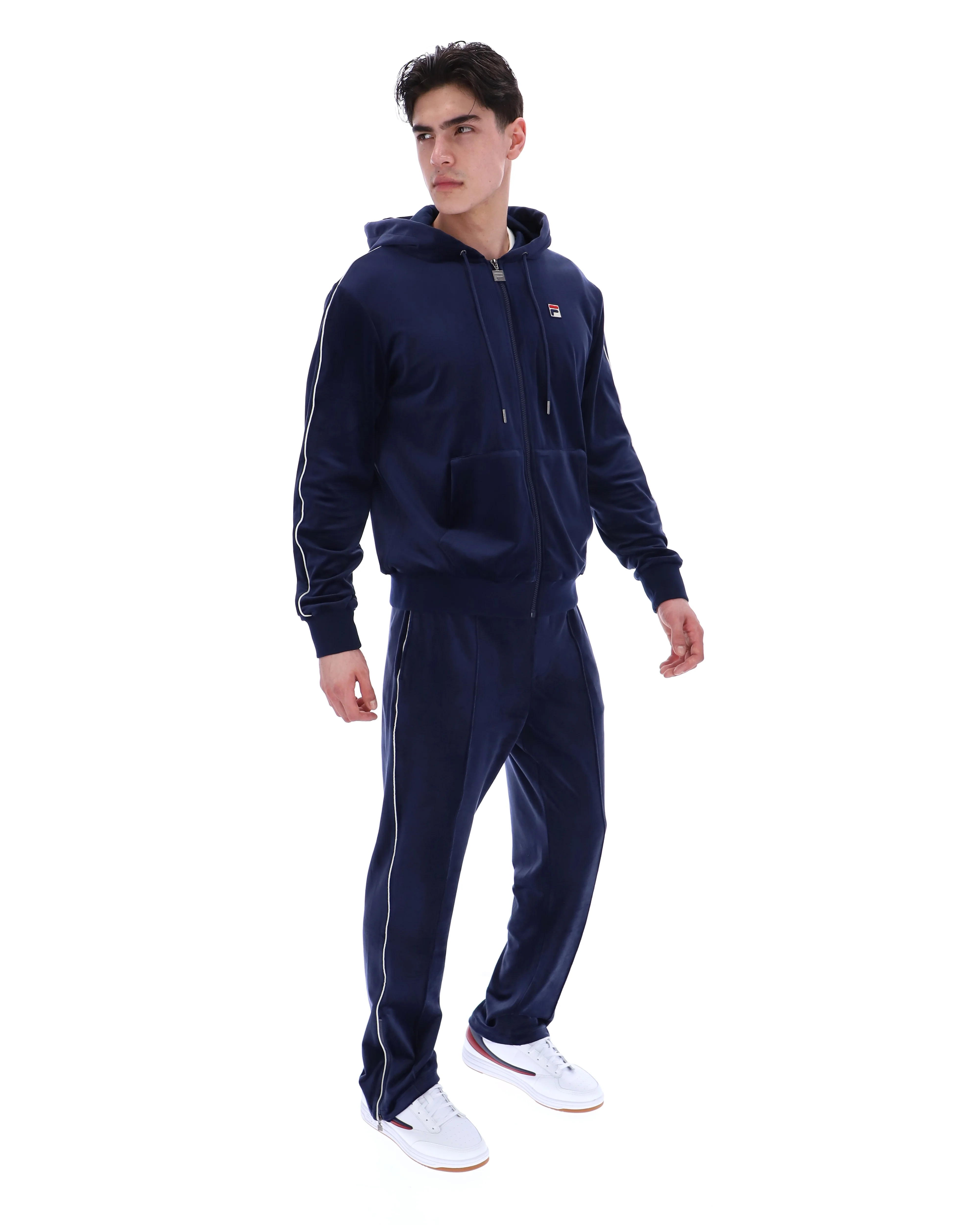 Fila Navy Italo Velour Hoodie - Image 7