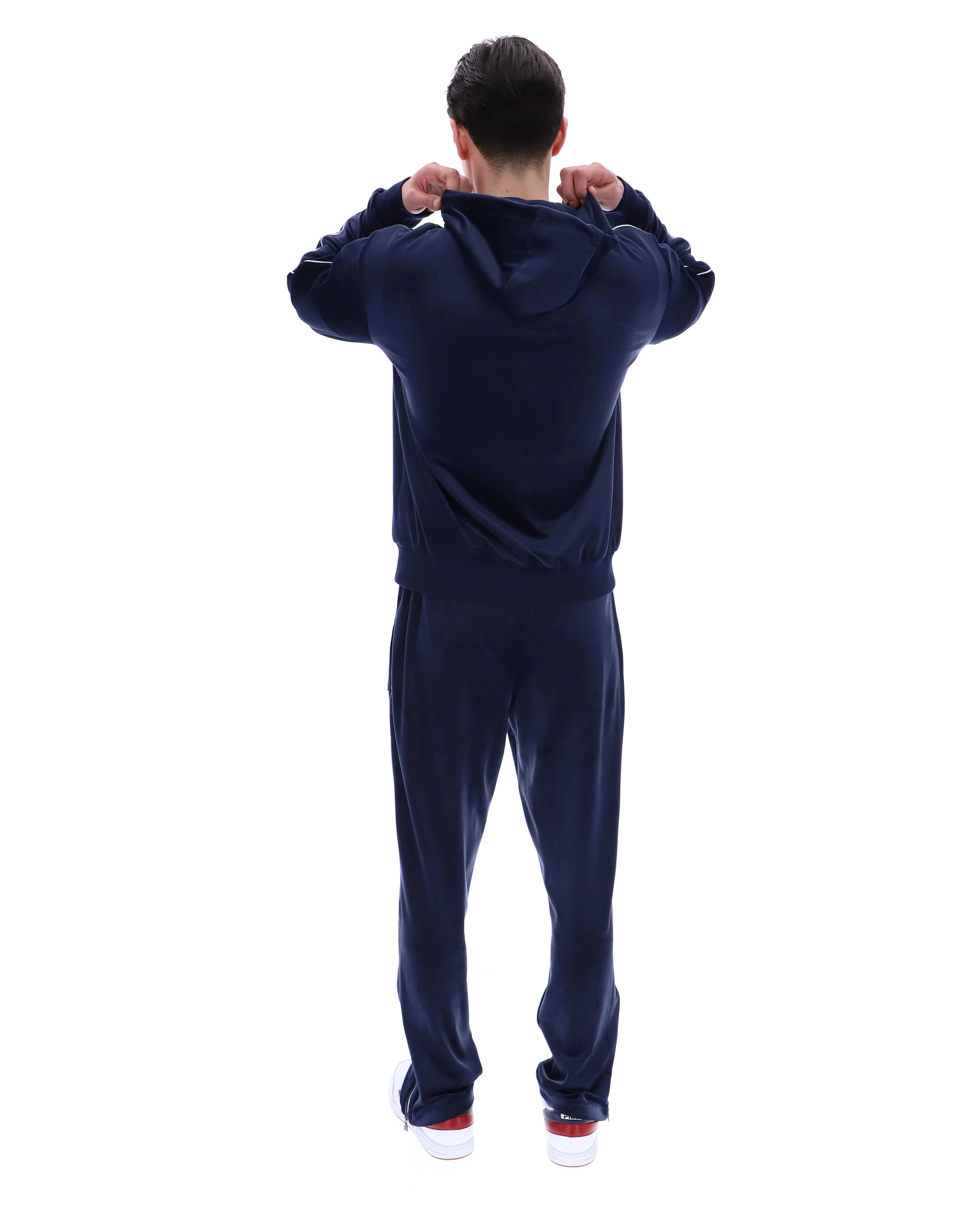 Fila Navy Italo Velour Hoodie - Image 8