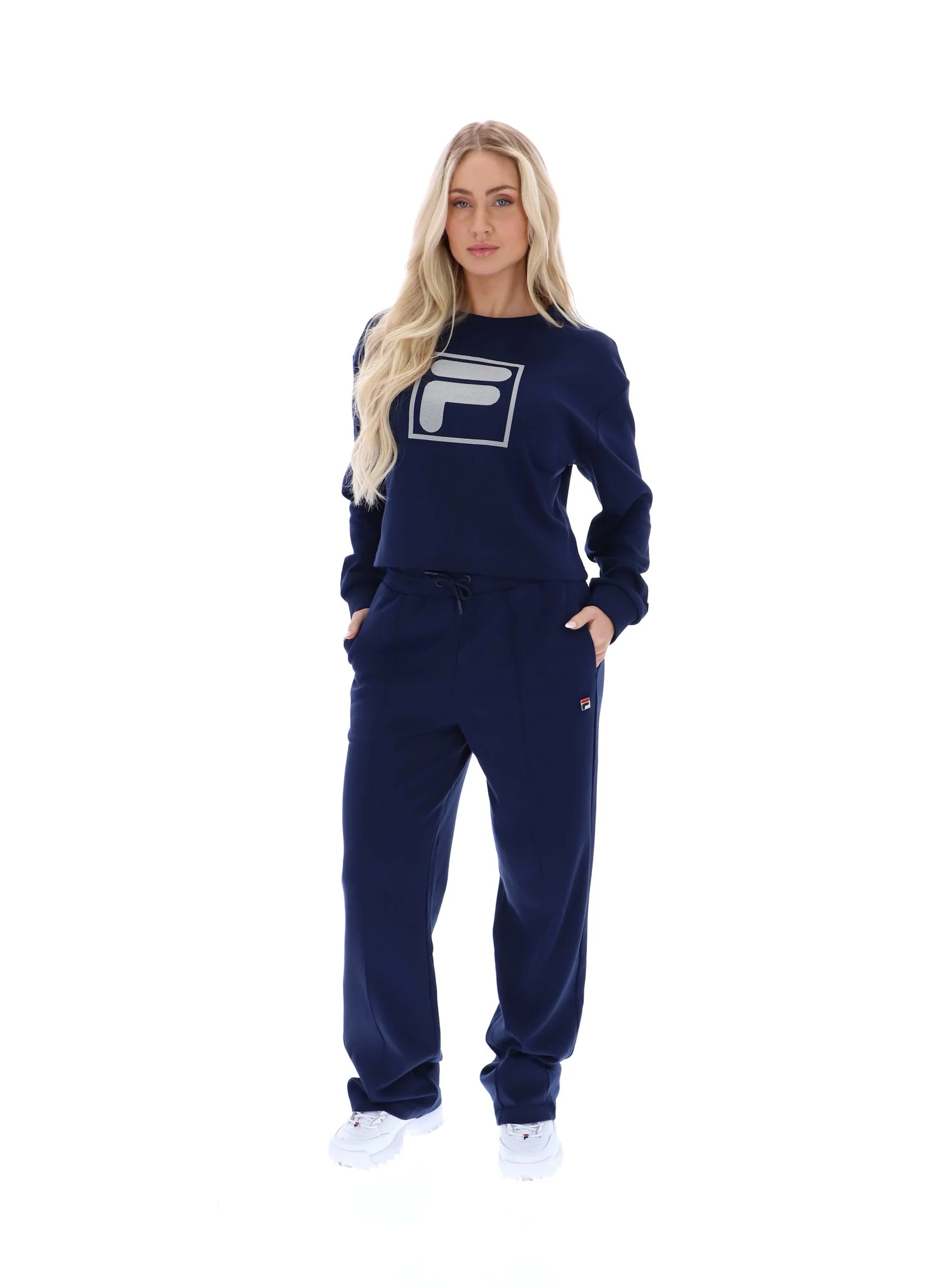 Fila Navy Jorie Wide Crew Neck Sweatshirt - Image 3