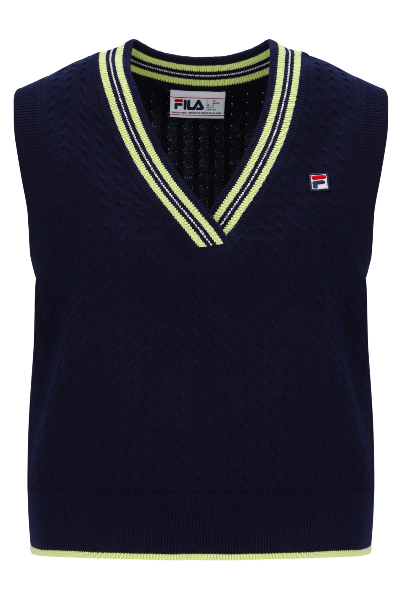 Fila Navy Jorja Cable Knit Vest - Image 3