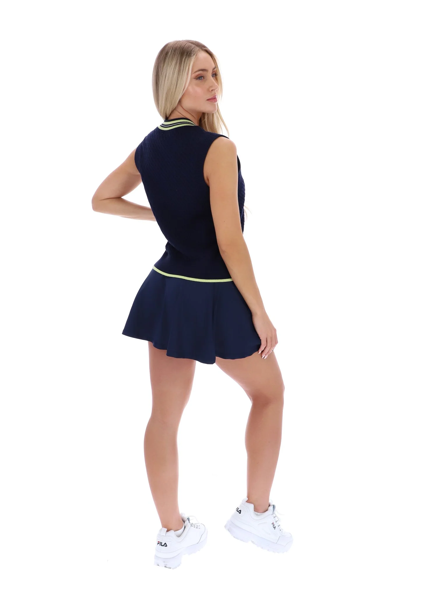 Fila Navy Jorja Cable Knit Vest - Image 8