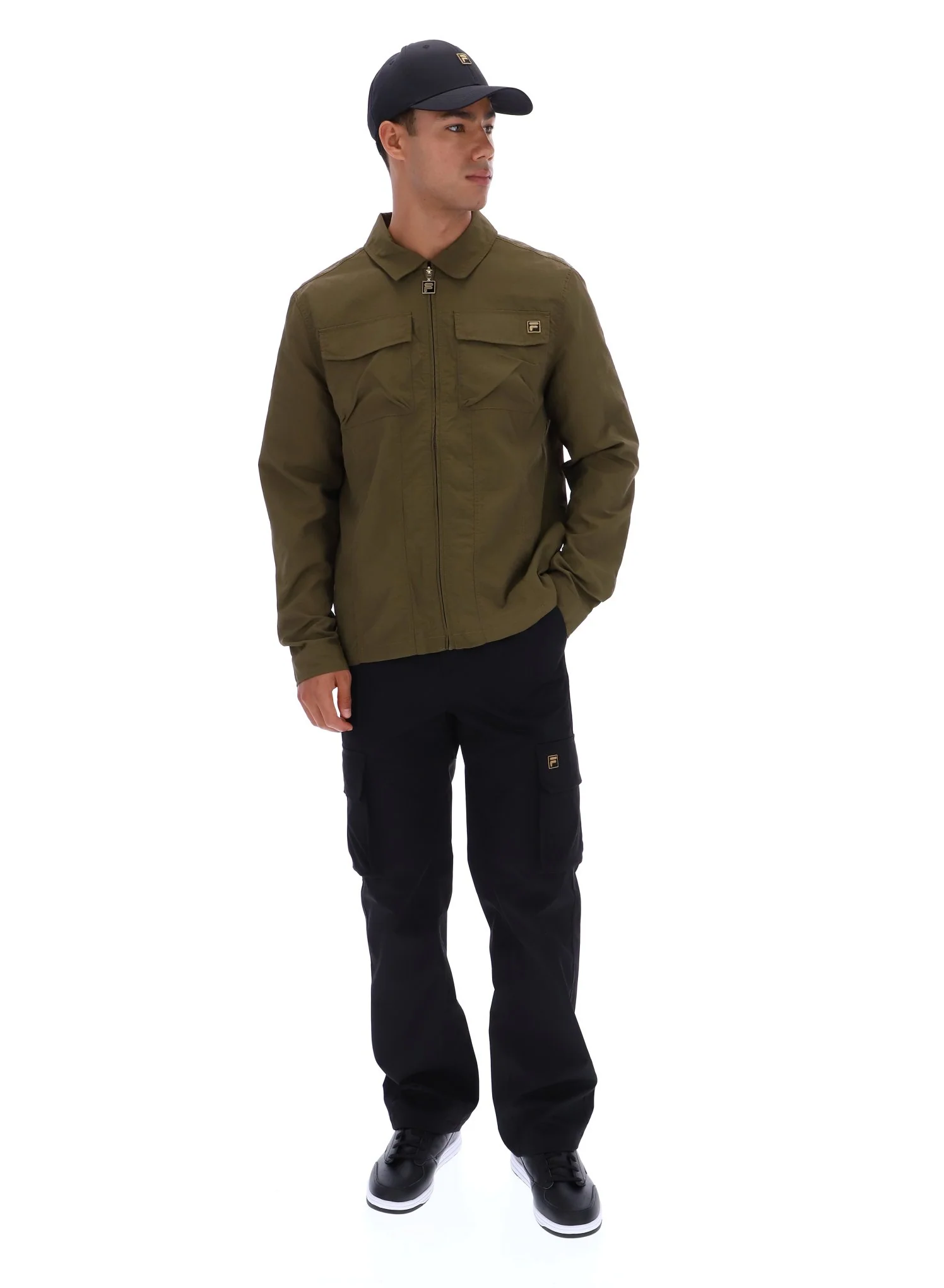 Dark Olive Kasa Zip-Through Overshirt - Image 3