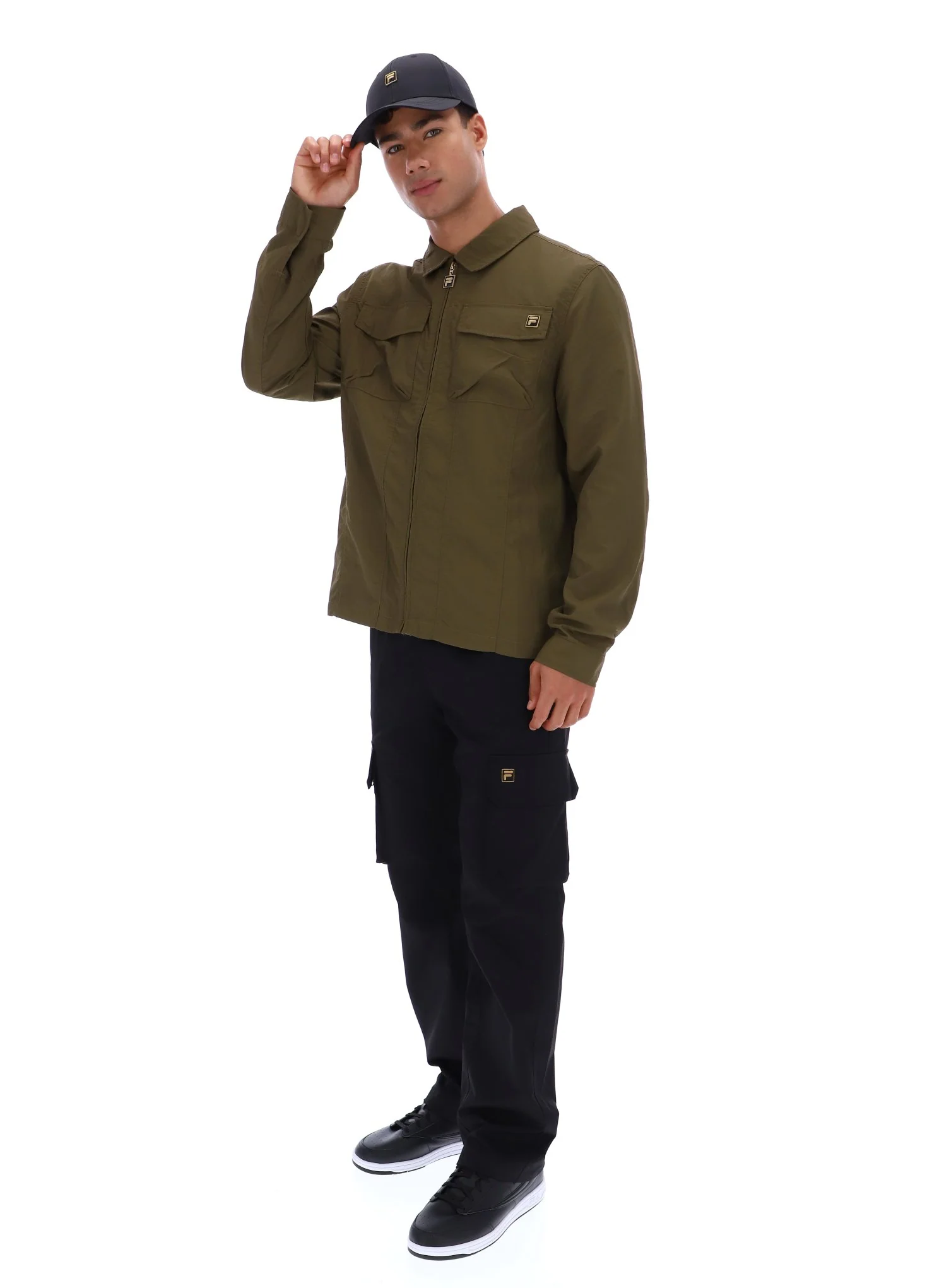 Dark Olive Kasa Zip-Through Overshirt - Image 4