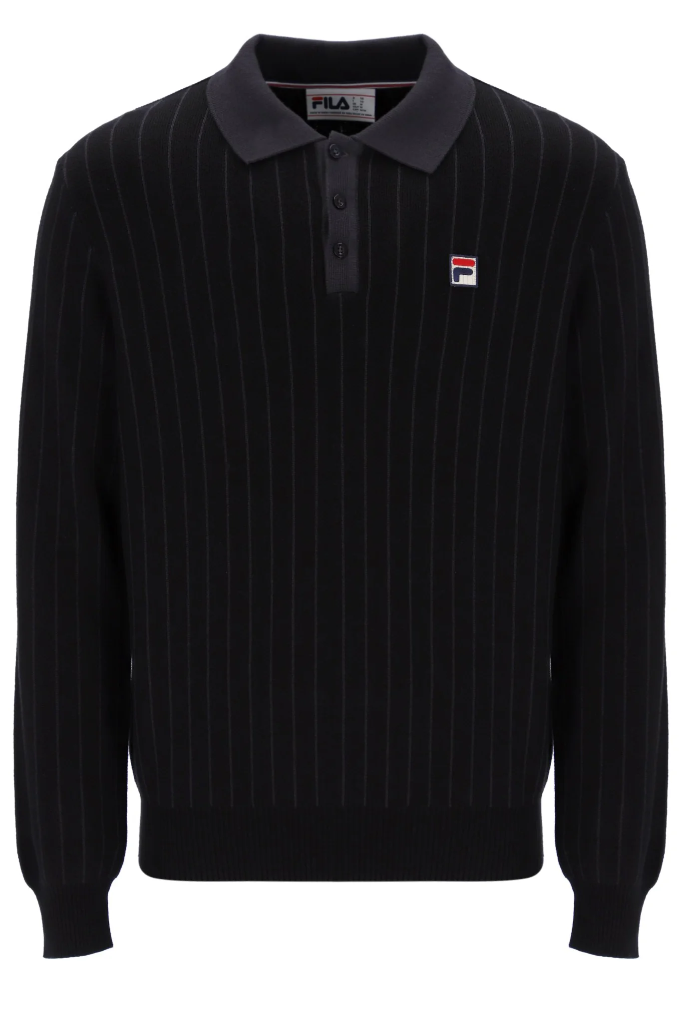 Black Kobe Striped Knit Polo - Image 9