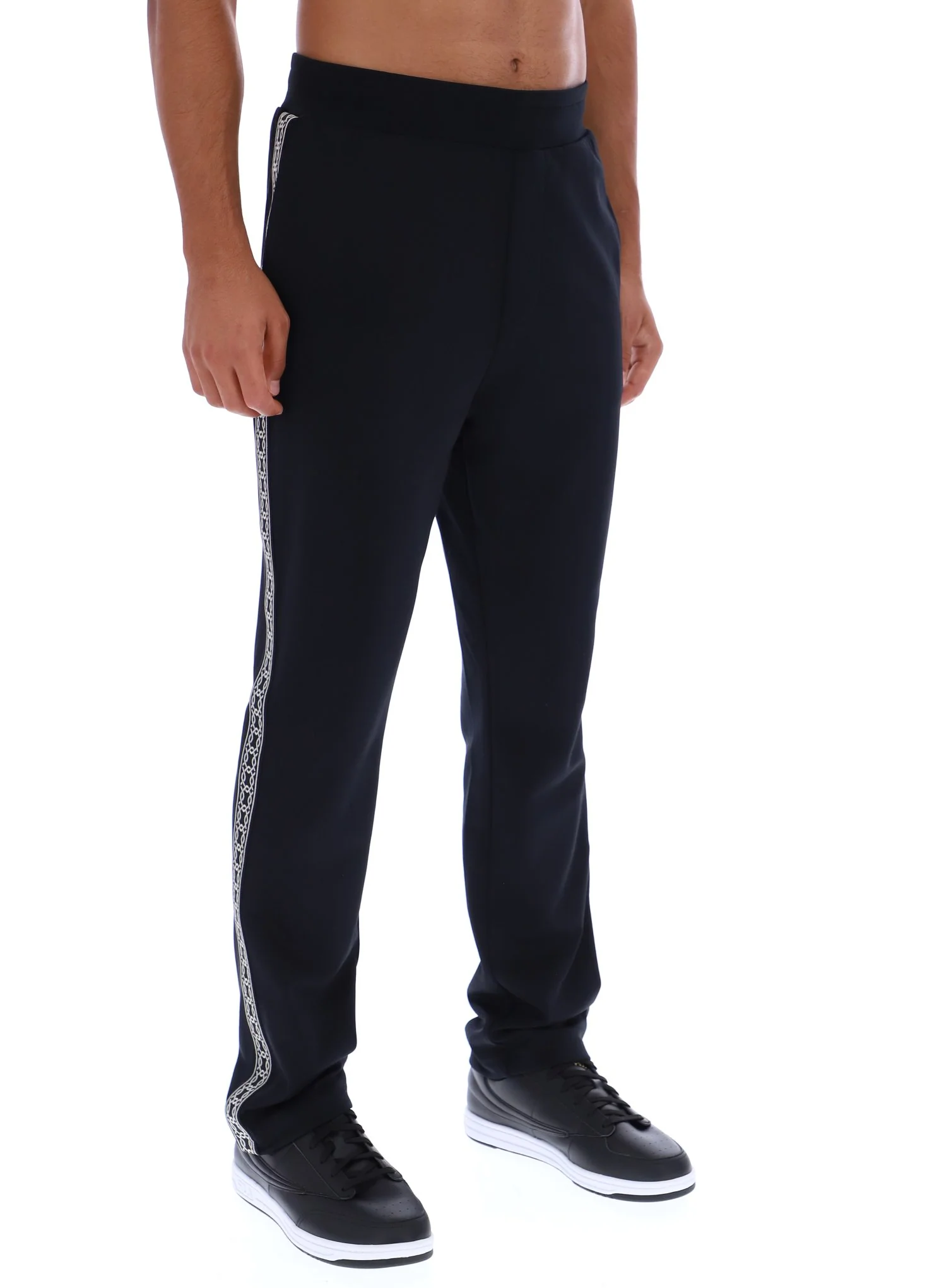 Black Layton Straight Leg Pants with Tape Detail - Image 3