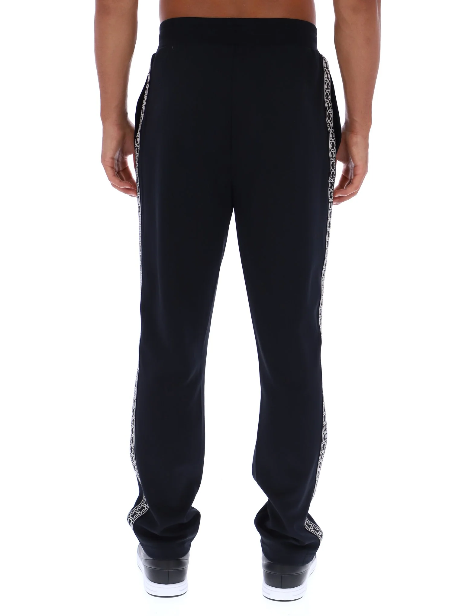 Black Layton Straight Leg Pants with Tape Detail - Image 4