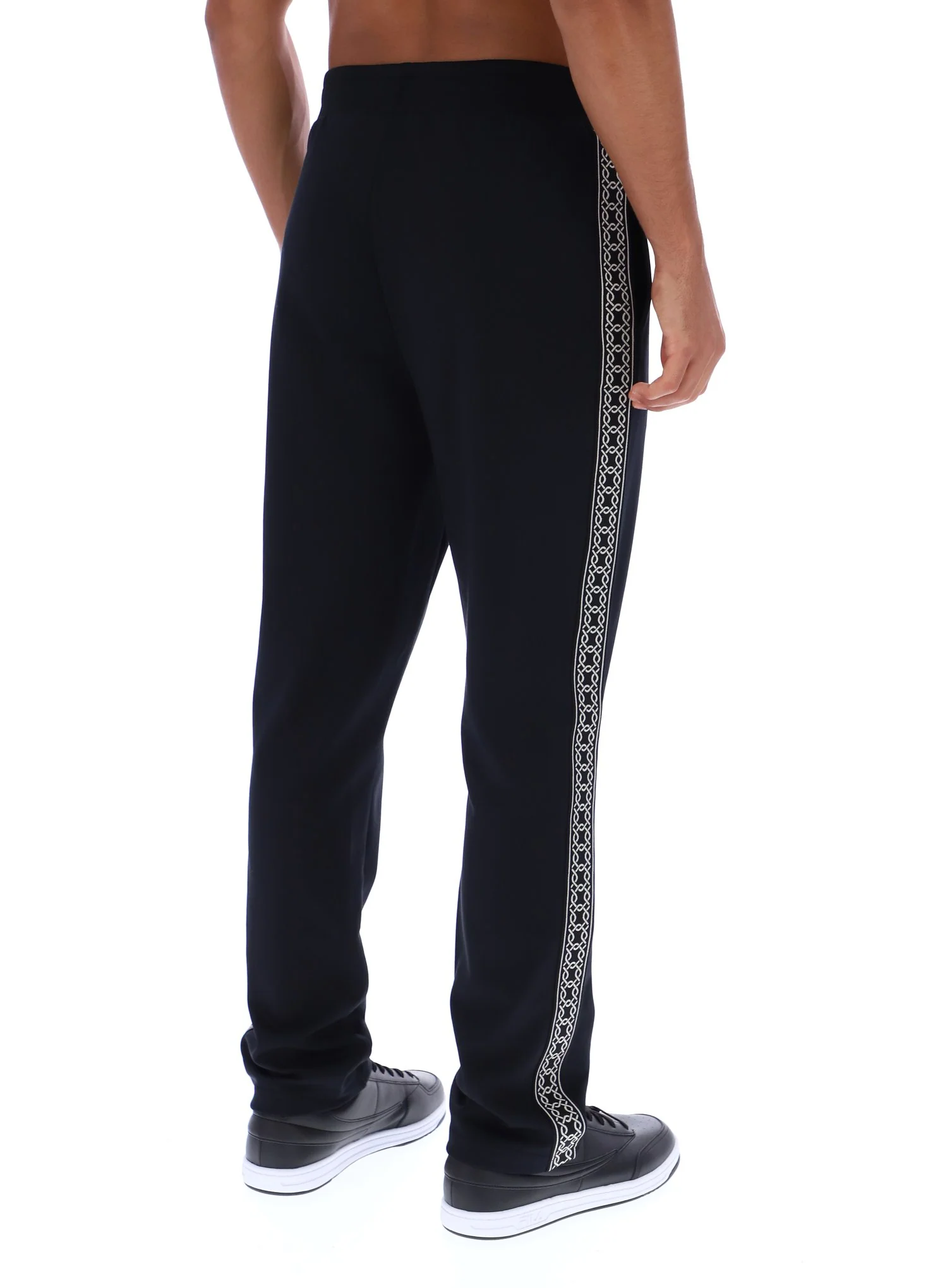 Black Layton Straight Leg Pants with Tape Detail - Image 5