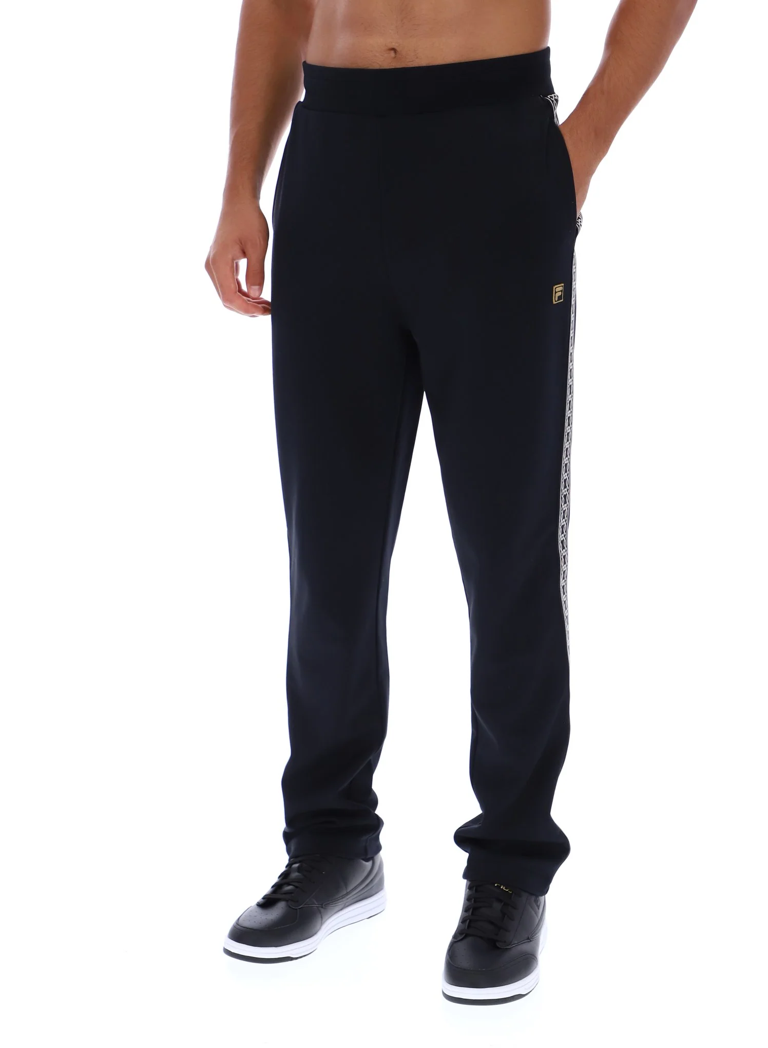 Black Layton Straight Leg Pants with Tape Detail - Image 6
