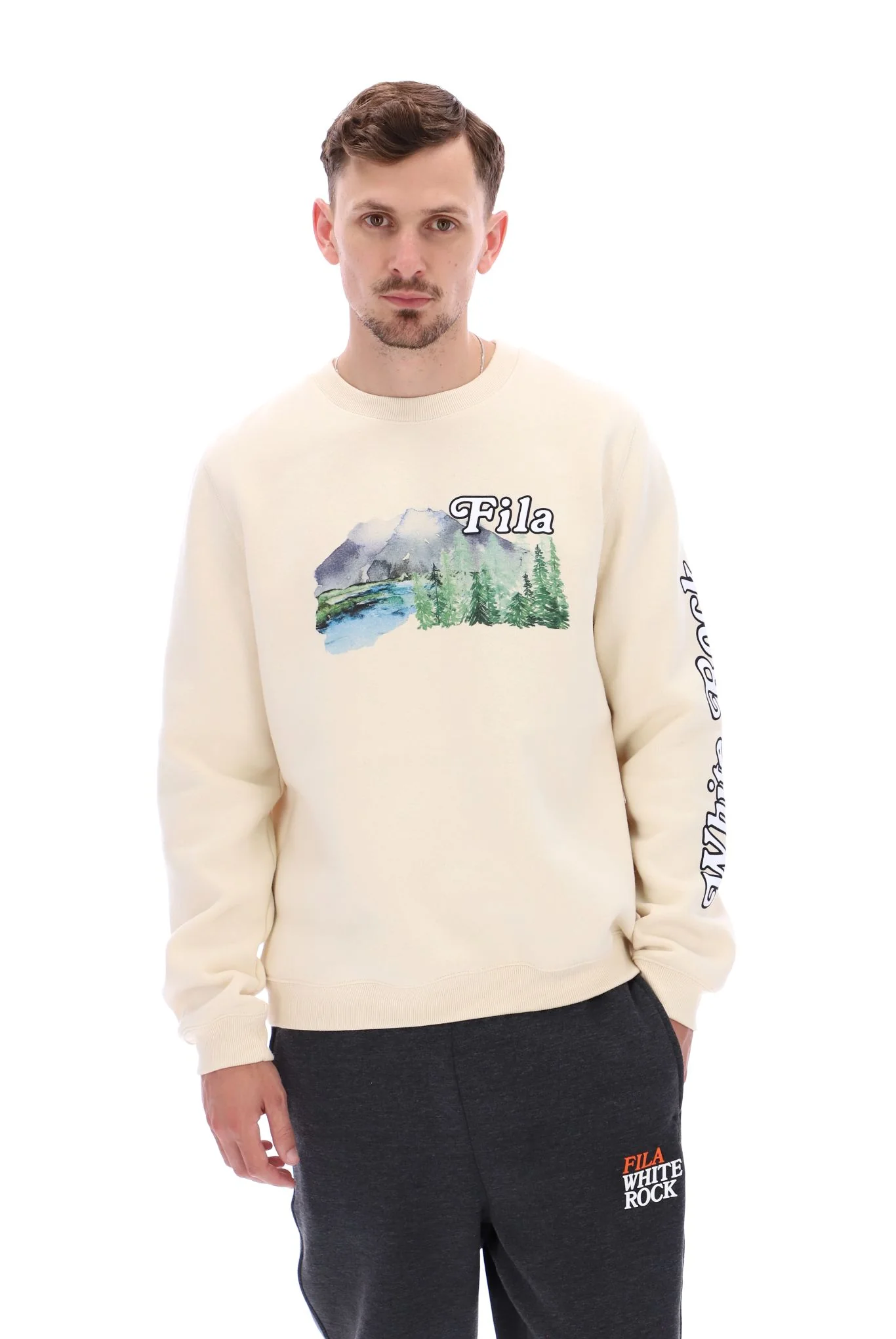 White Len Graphic Crew Sweatshirt - Image 7