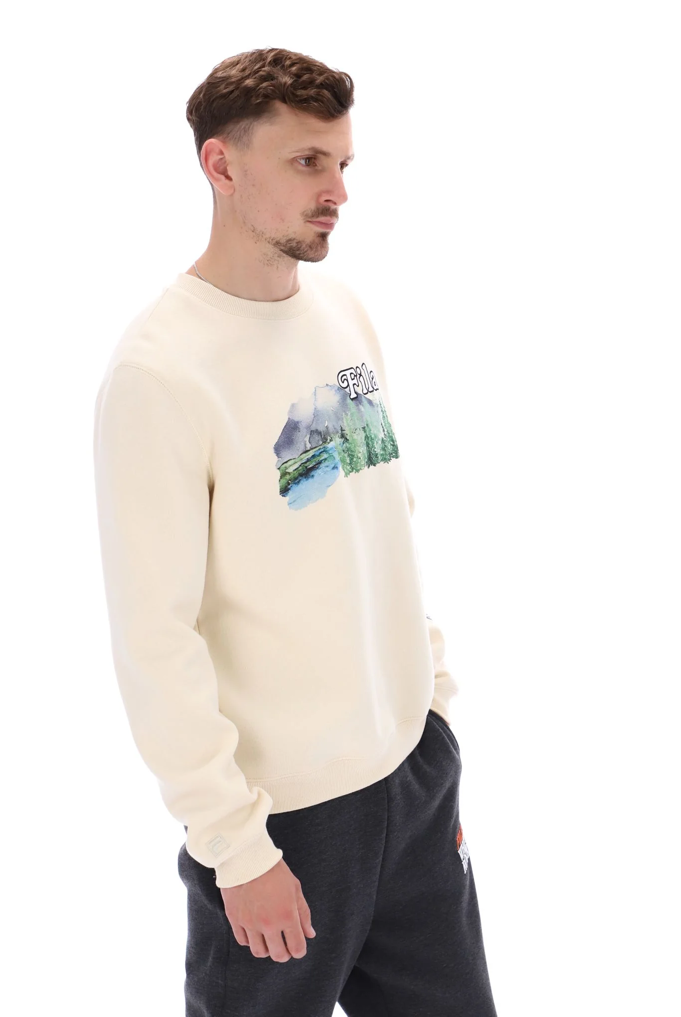 White Len Graphic Crew Sweatshirt - Image 8