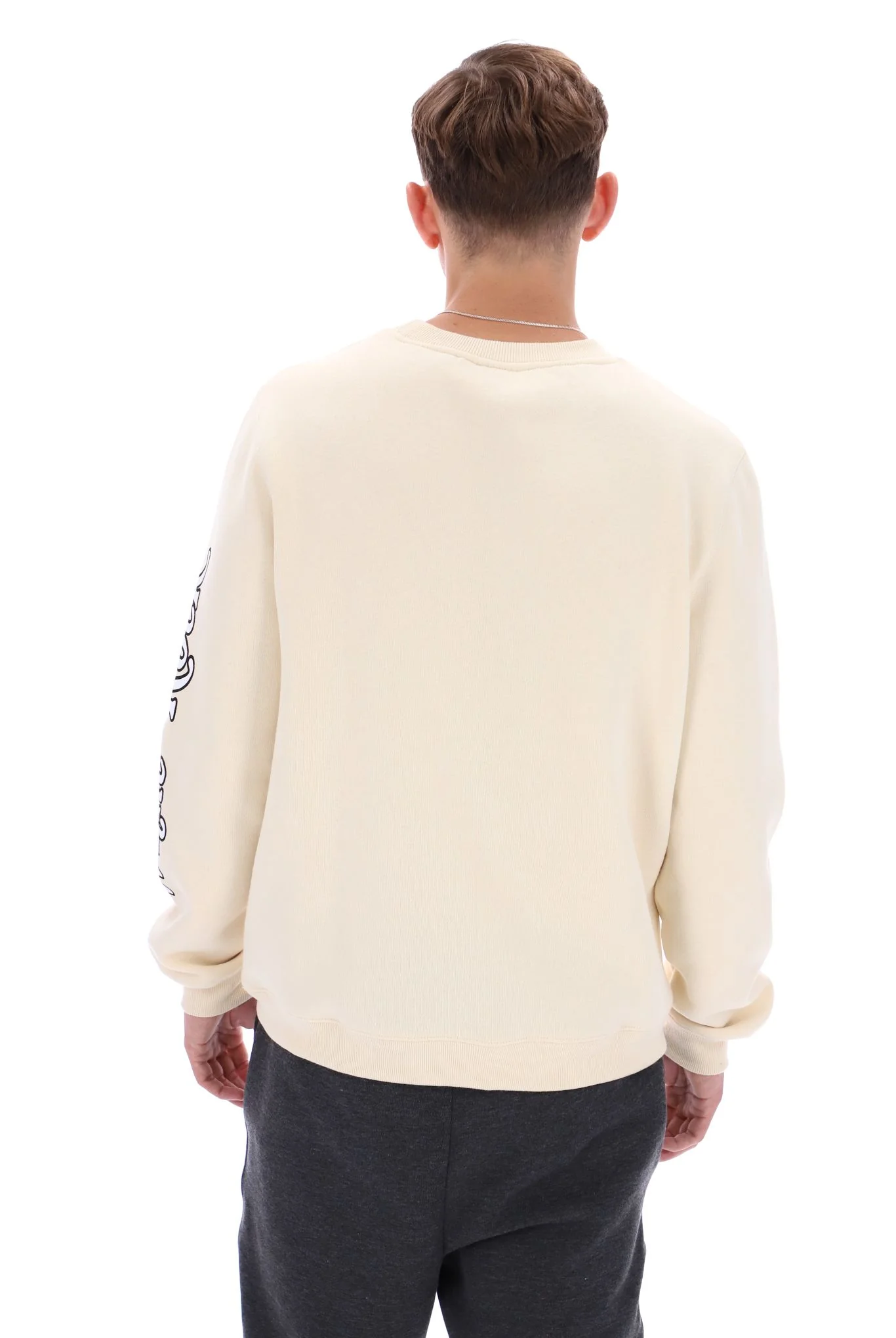 White Len Graphic Crew Sweatshirt - Image 9