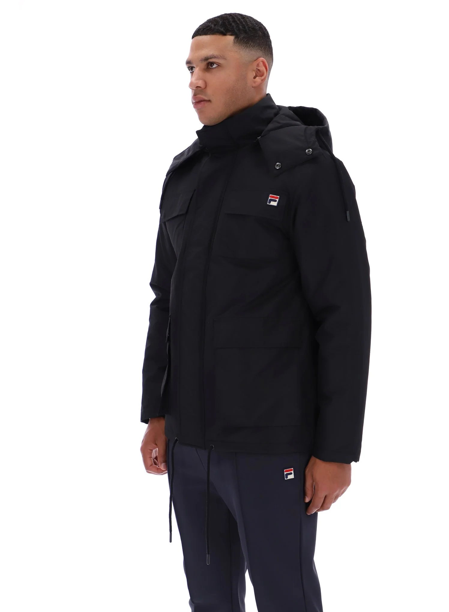 Black Liam Cargo Padded Jacket - Image 2