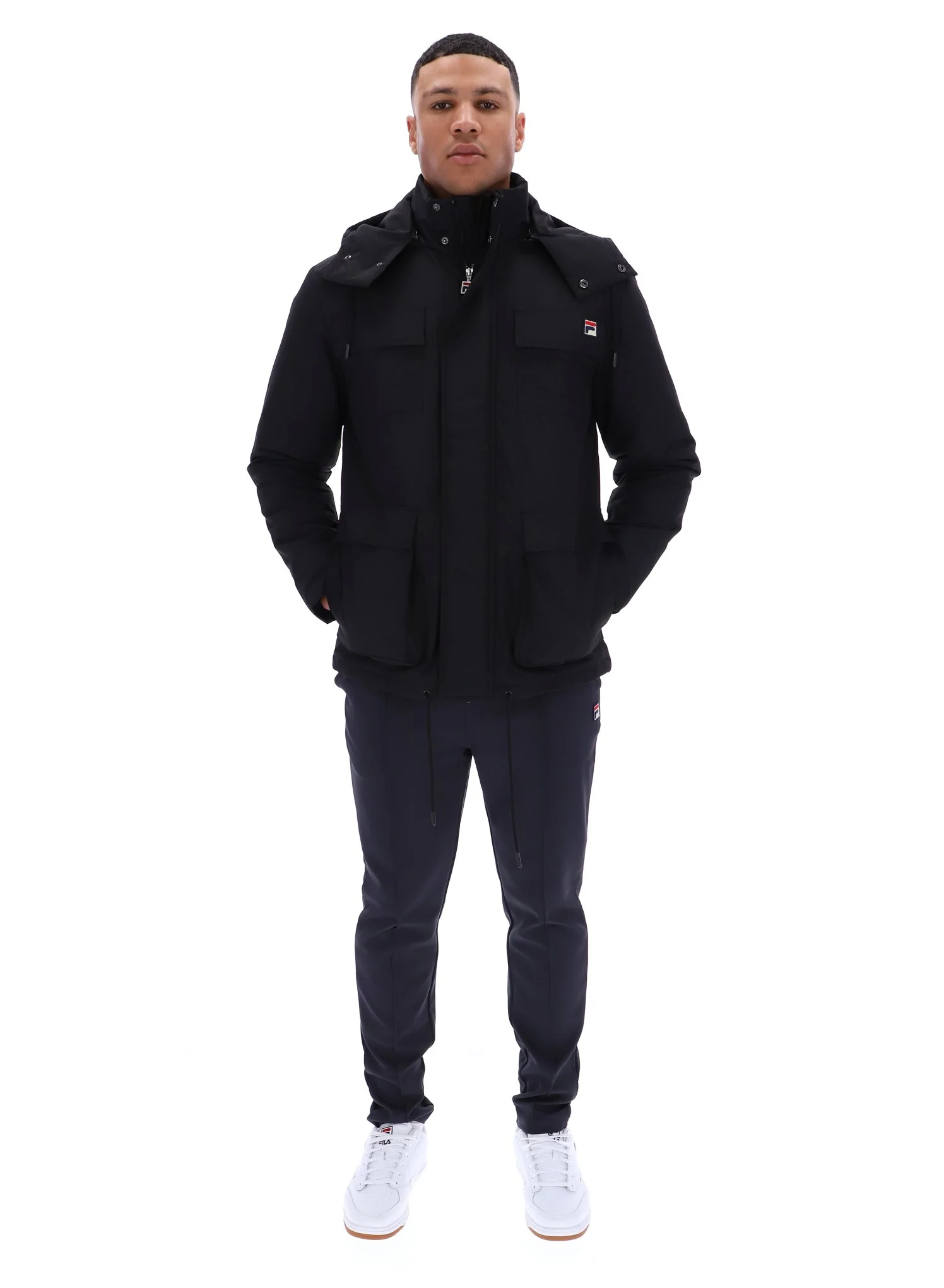 Black Liam Cargo Padded Jacket - Image 3