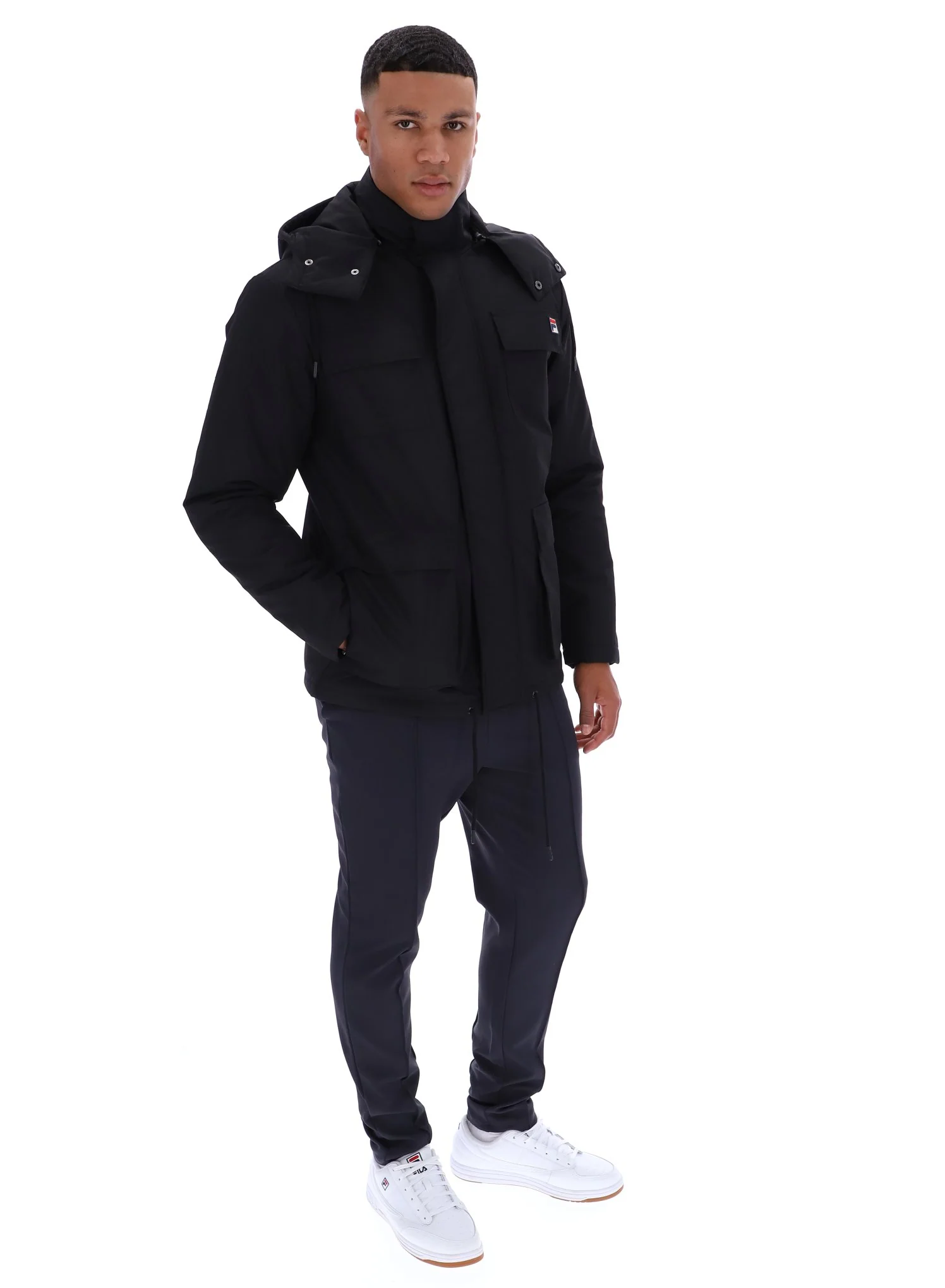 Black Liam Cargo Padded Jacket - Image 5