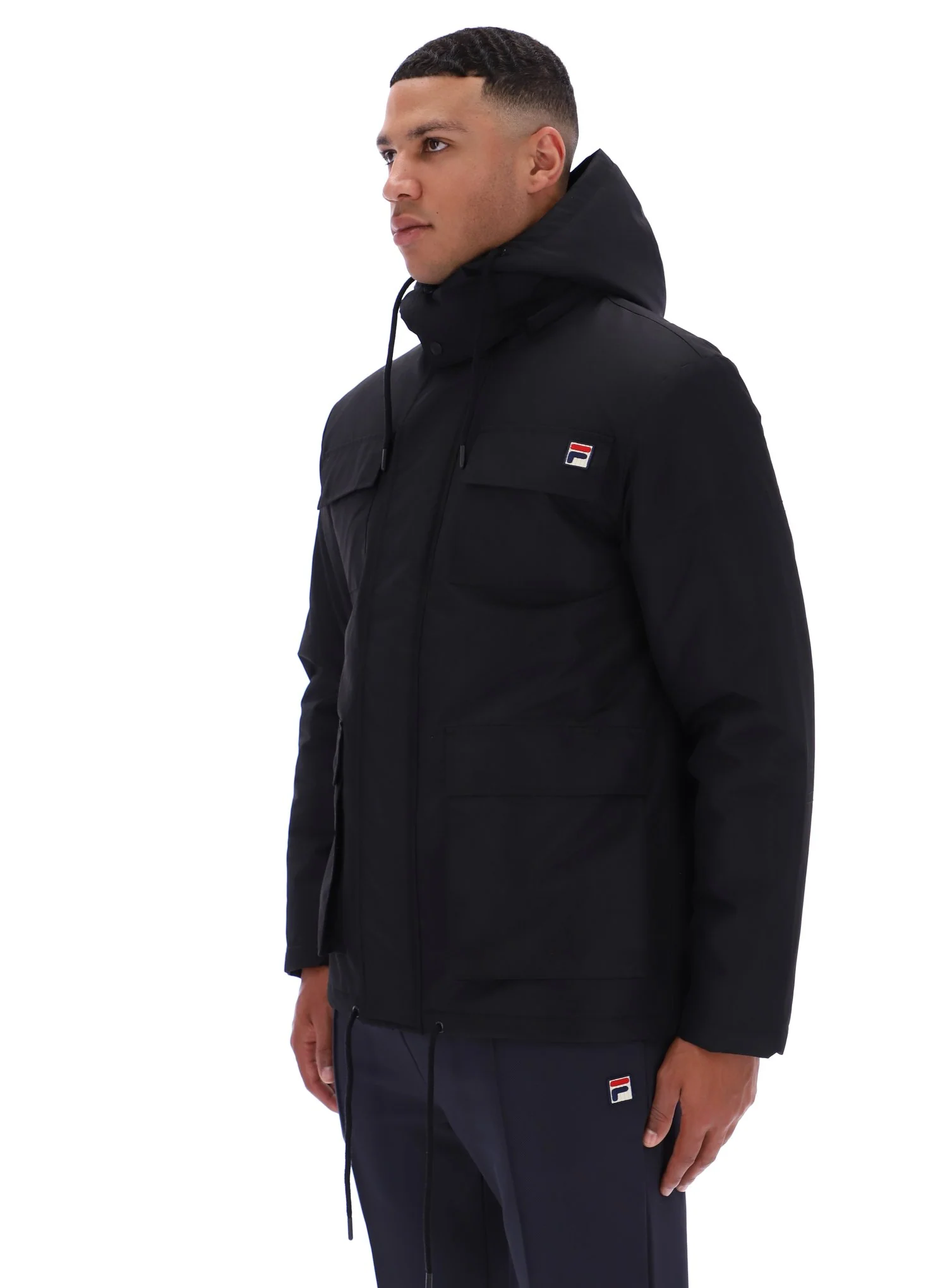 Black Liam Cargo Padded Jacket - Image 7