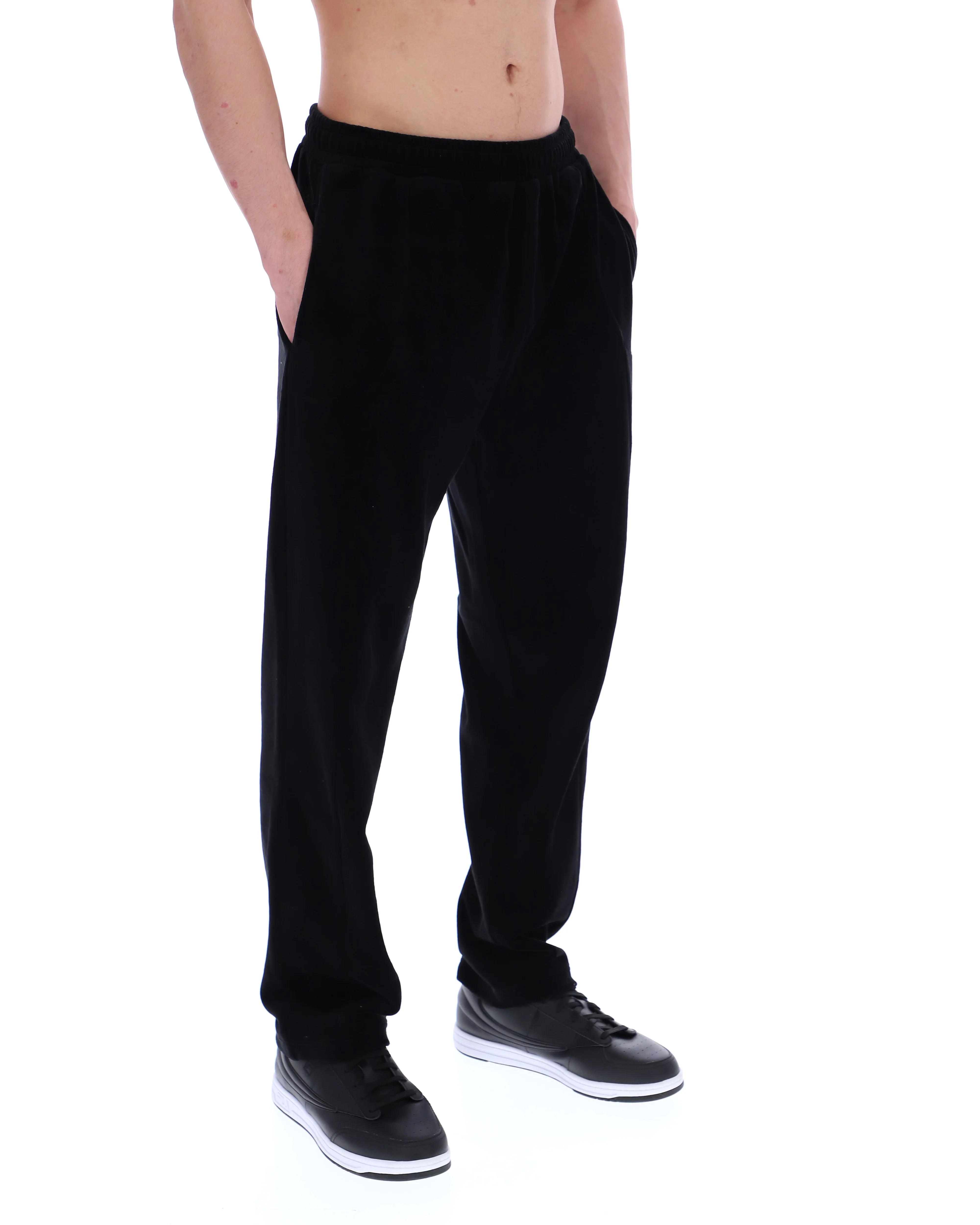 Black Lorrie Velour Track Pant - Image 4