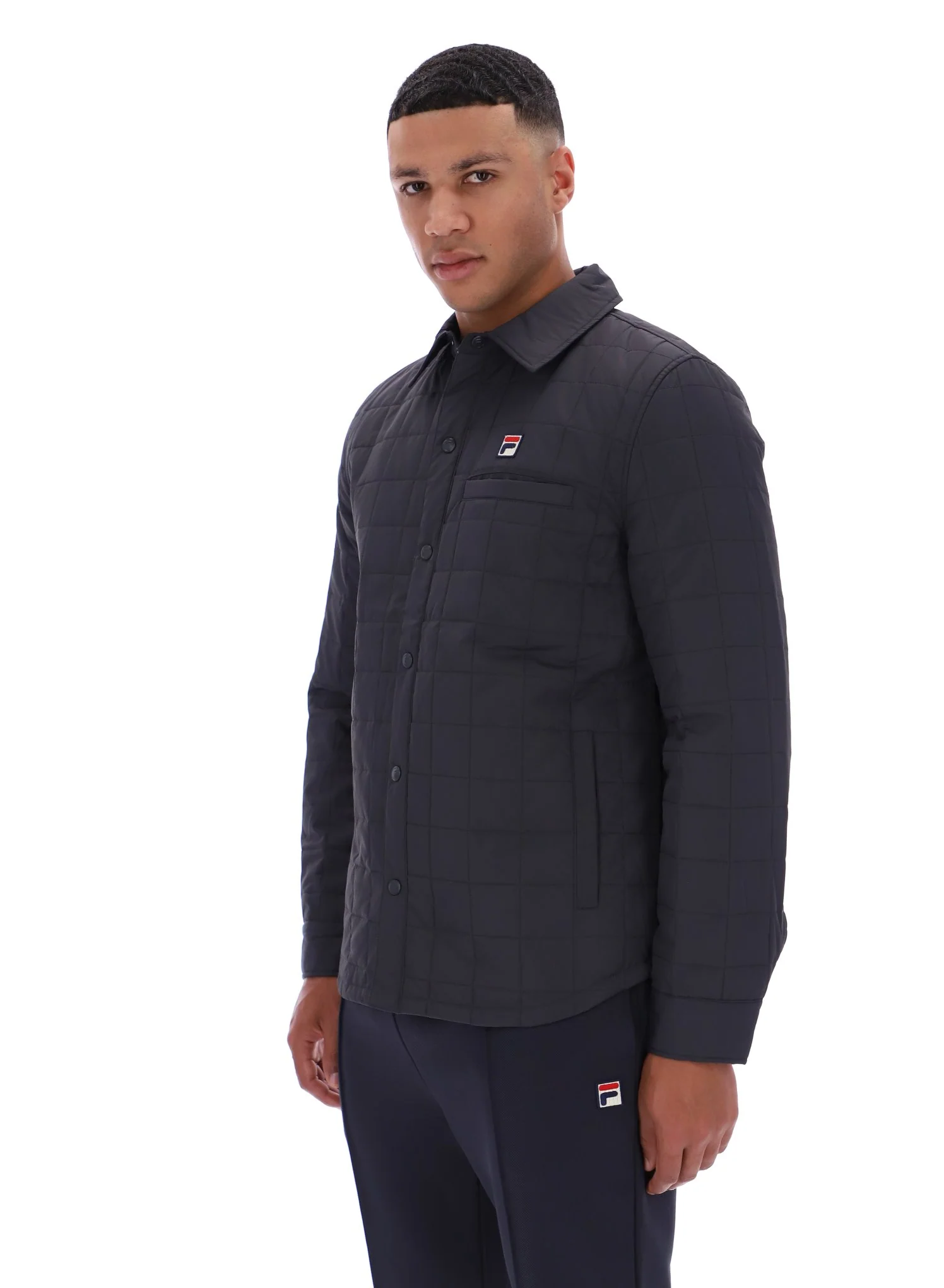 Charcoal Malcolm Lightly Padded Quilted Over Shirt - Image 2
