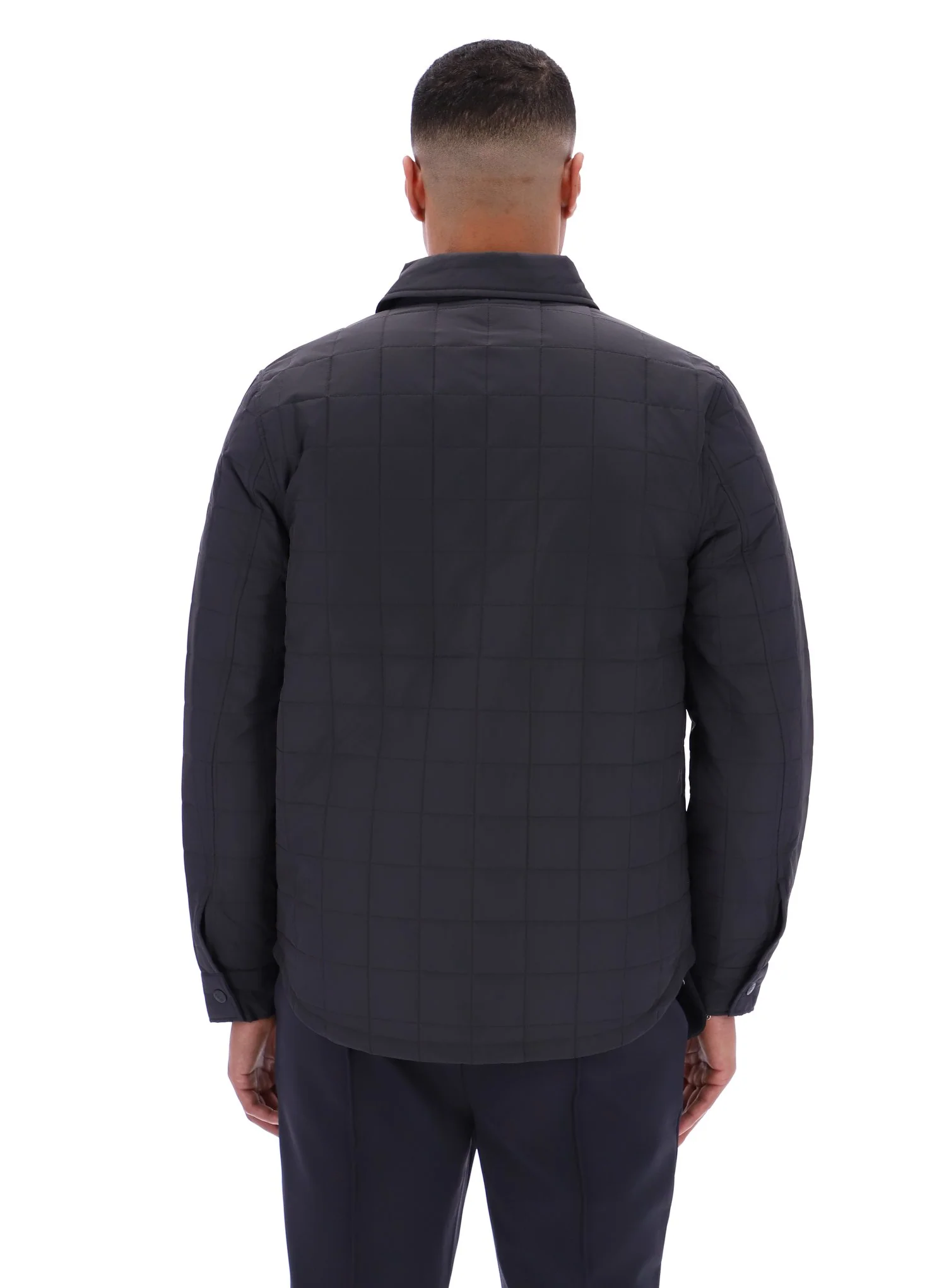 Charcoal Malcolm Lightly Padded Quilted Over Shirt - Image 6