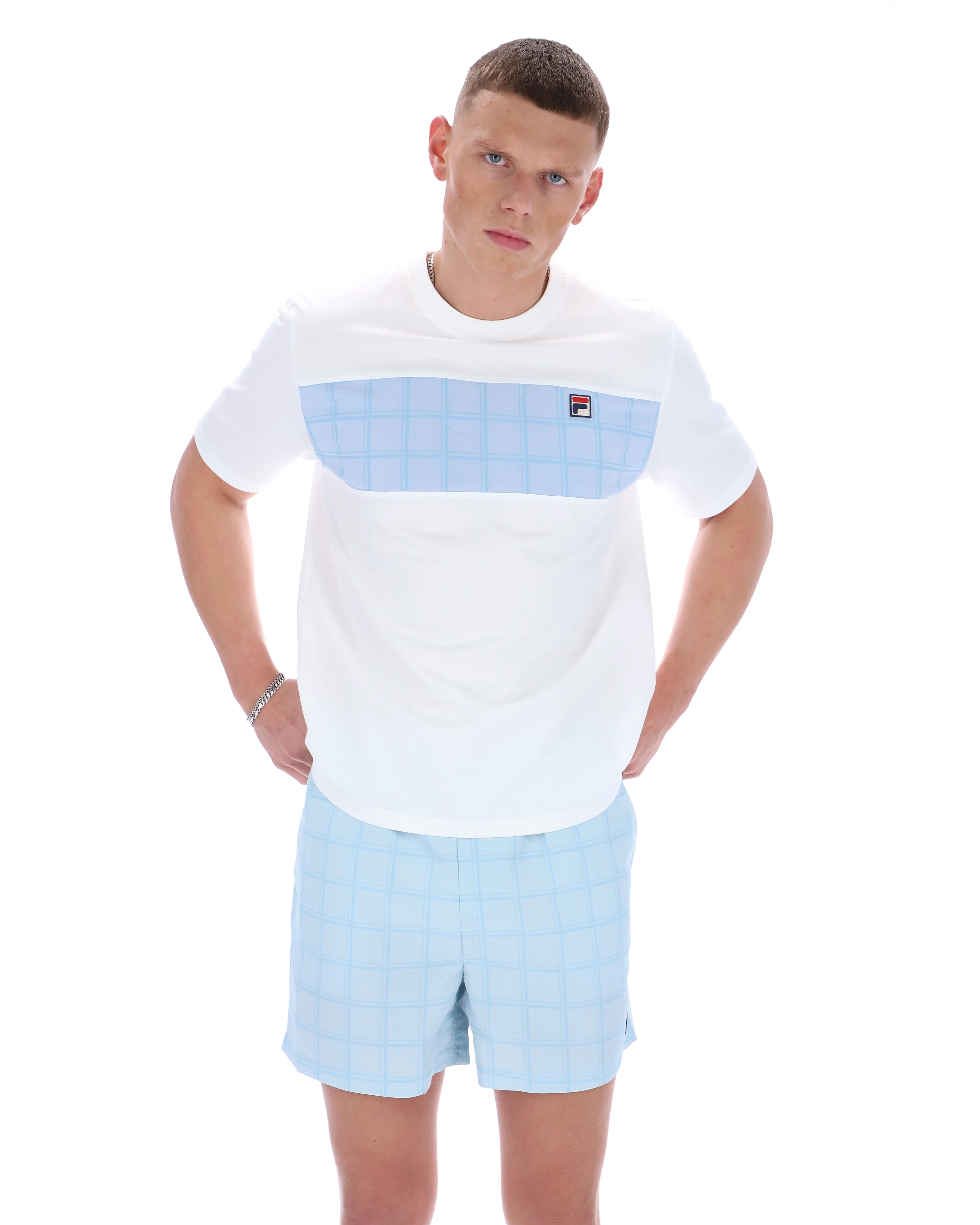 White Mano Cut and Sew Panel Tee