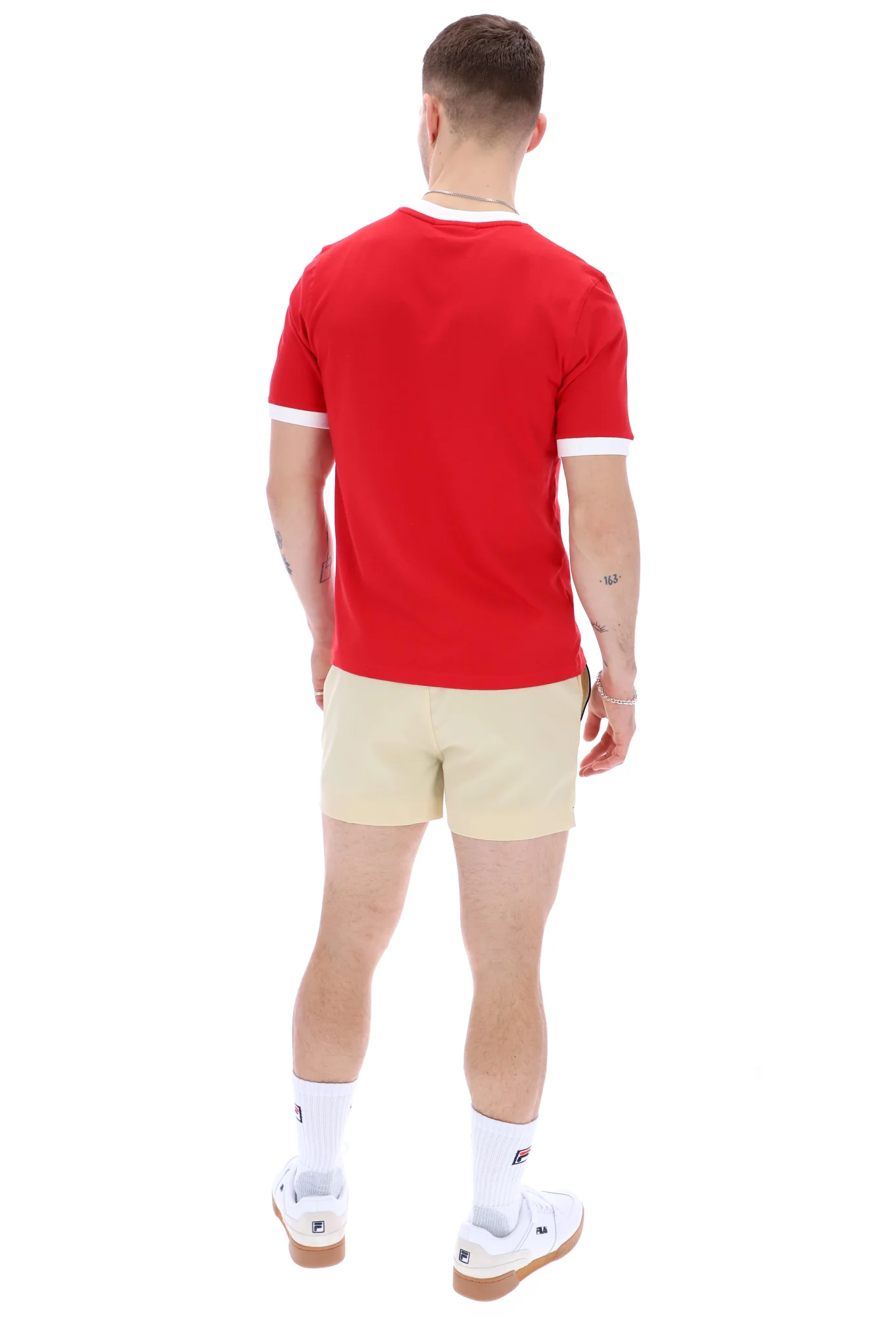 Chinese Red Marconi Essential Ringer T-Shirt - Image 3
