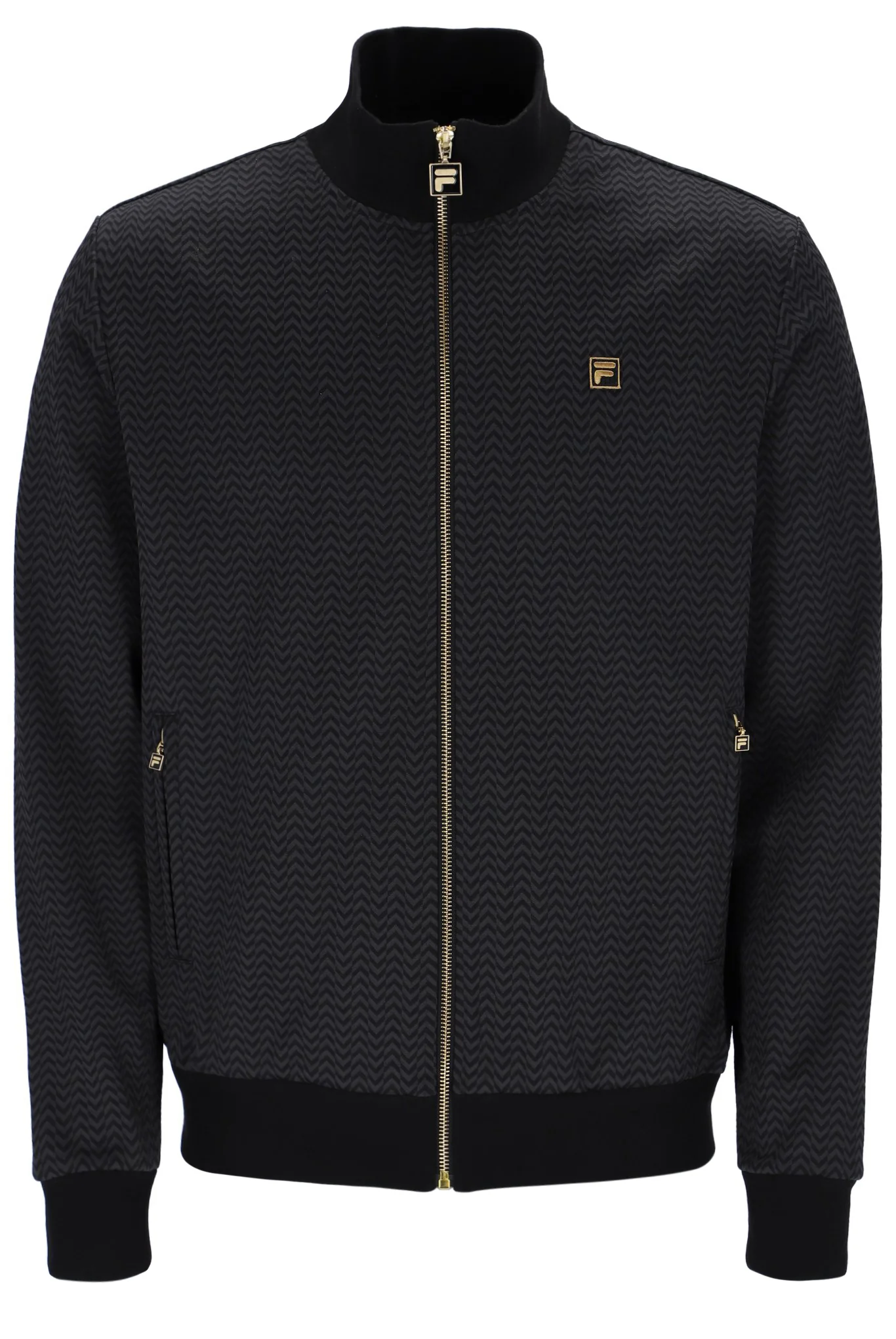 Black Mathers Herringbone Track Top - Image 2