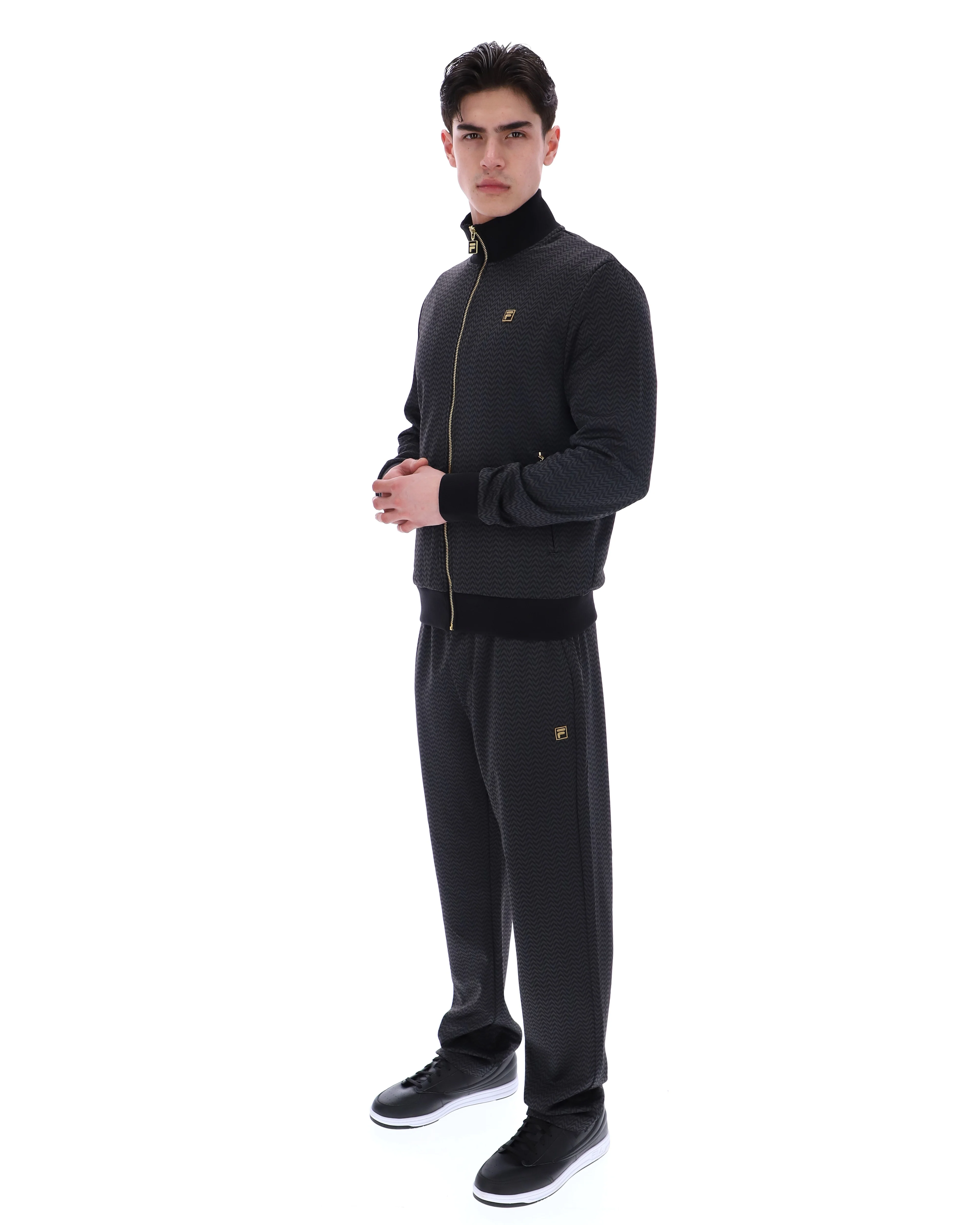 Black Mathers Herringbone Track Top - Image 3