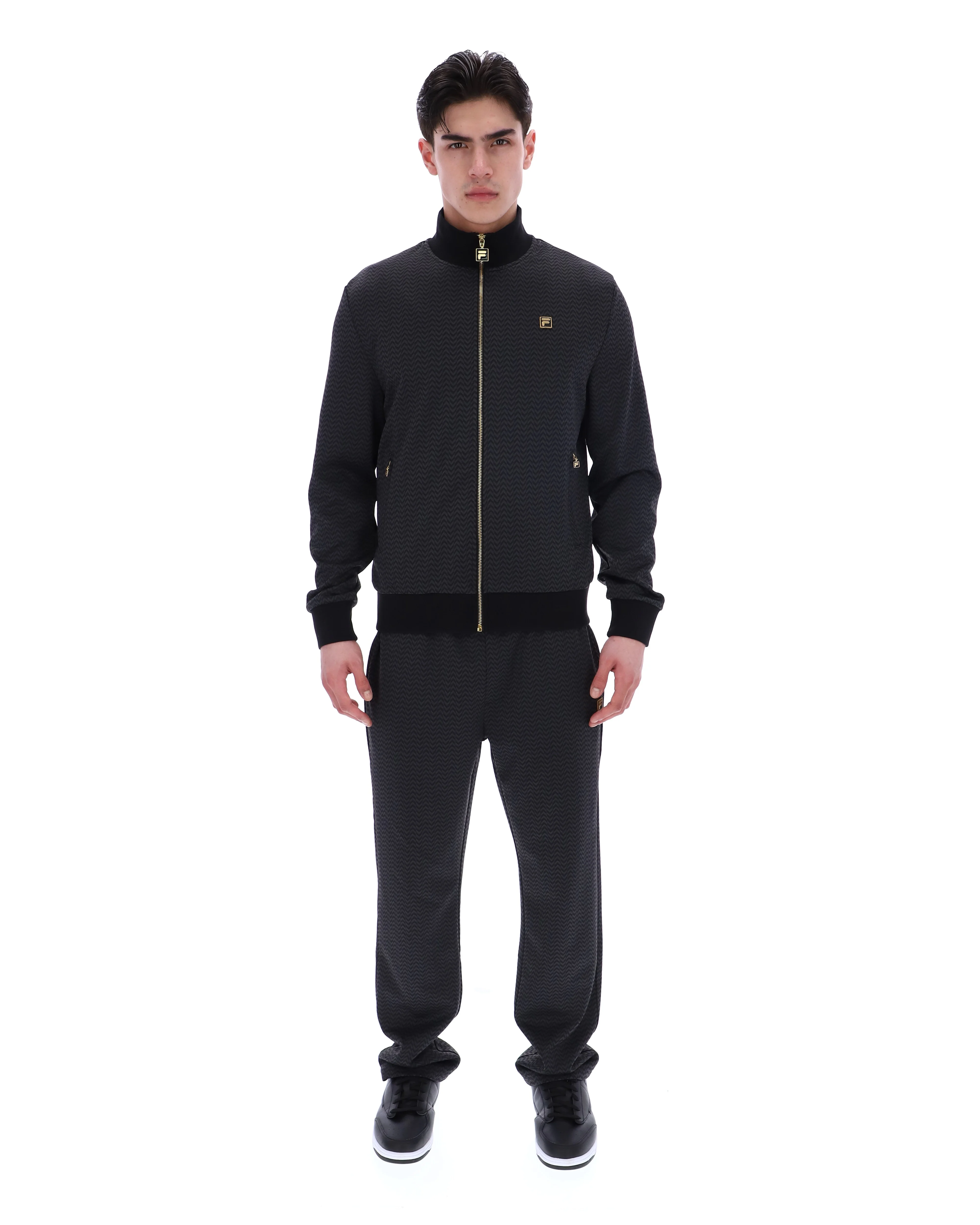Black Mathers Herringbone Track Top - Image 4