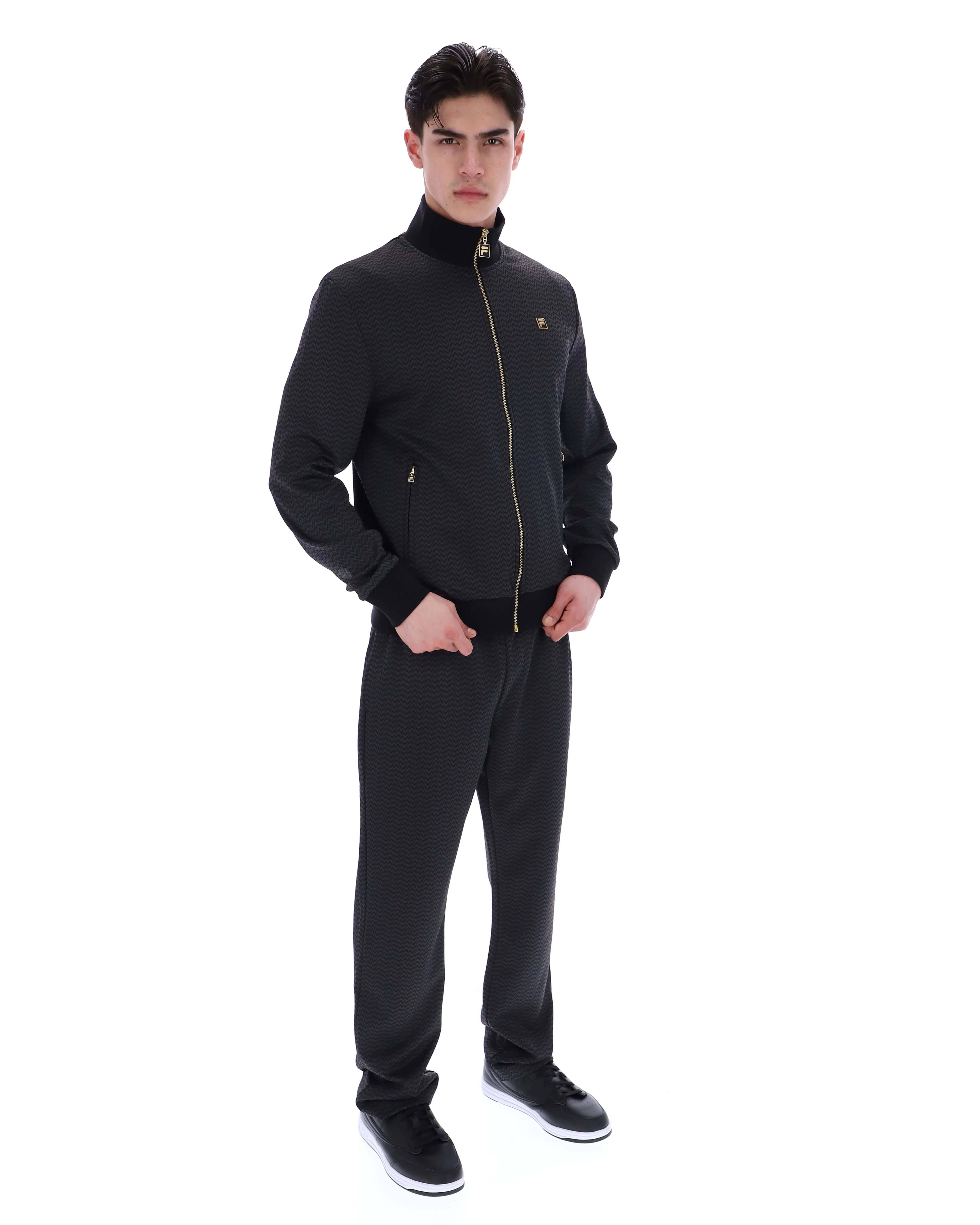Black Mathers Herringbone Track Top - Image 5