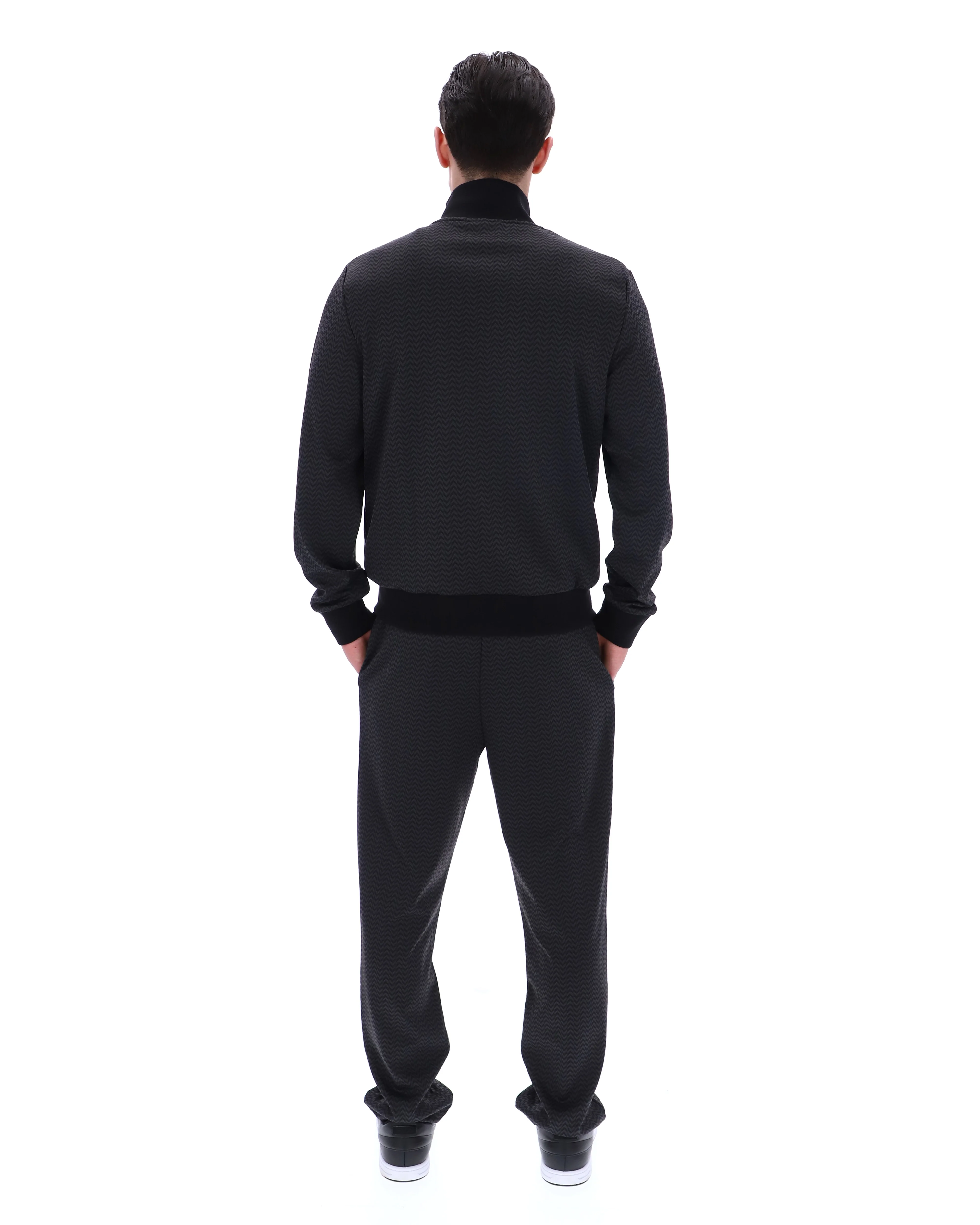 Black Mathers Herringbone Track Top - Image 7