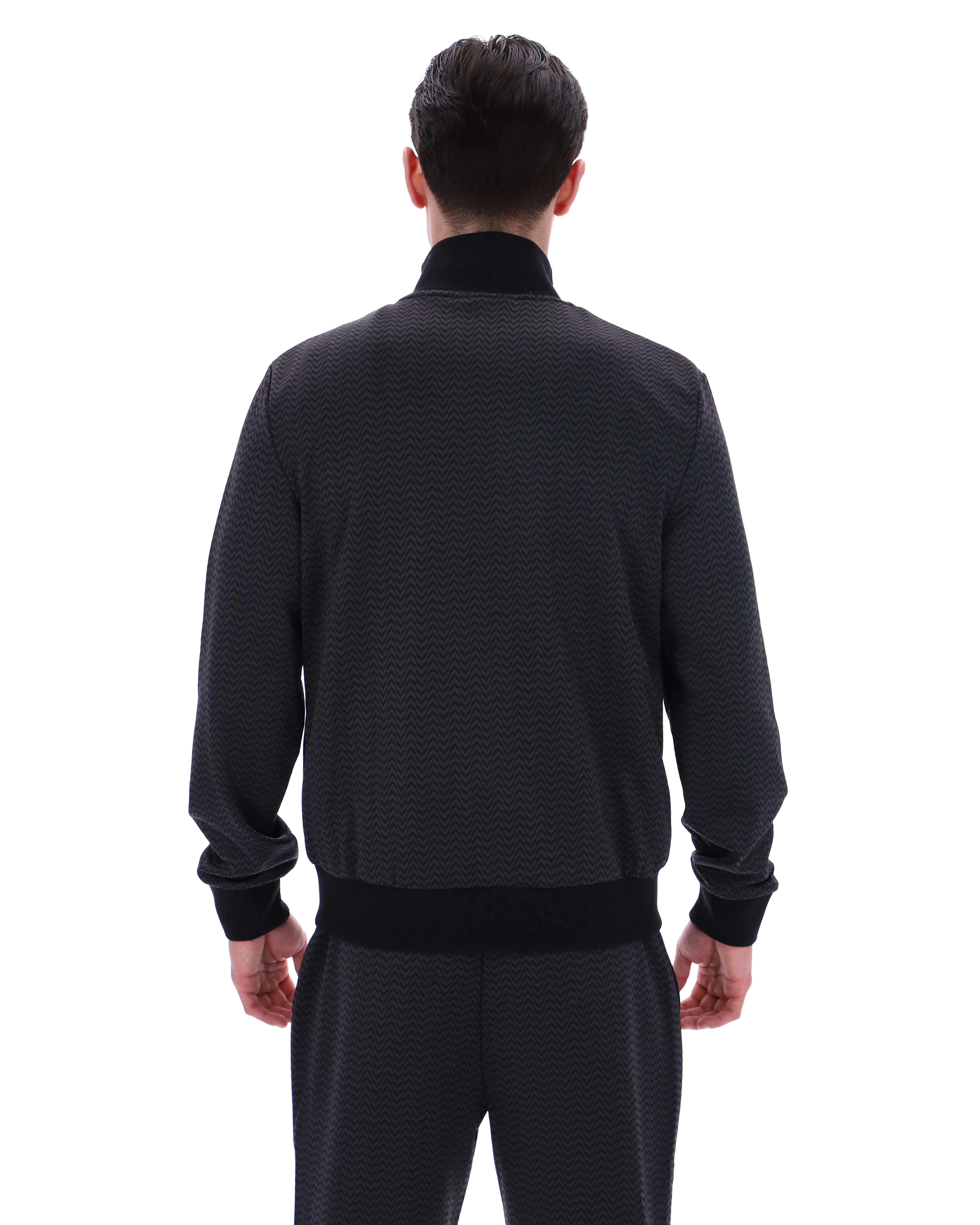 Black Mathers Herringbone Track Top - Image 8