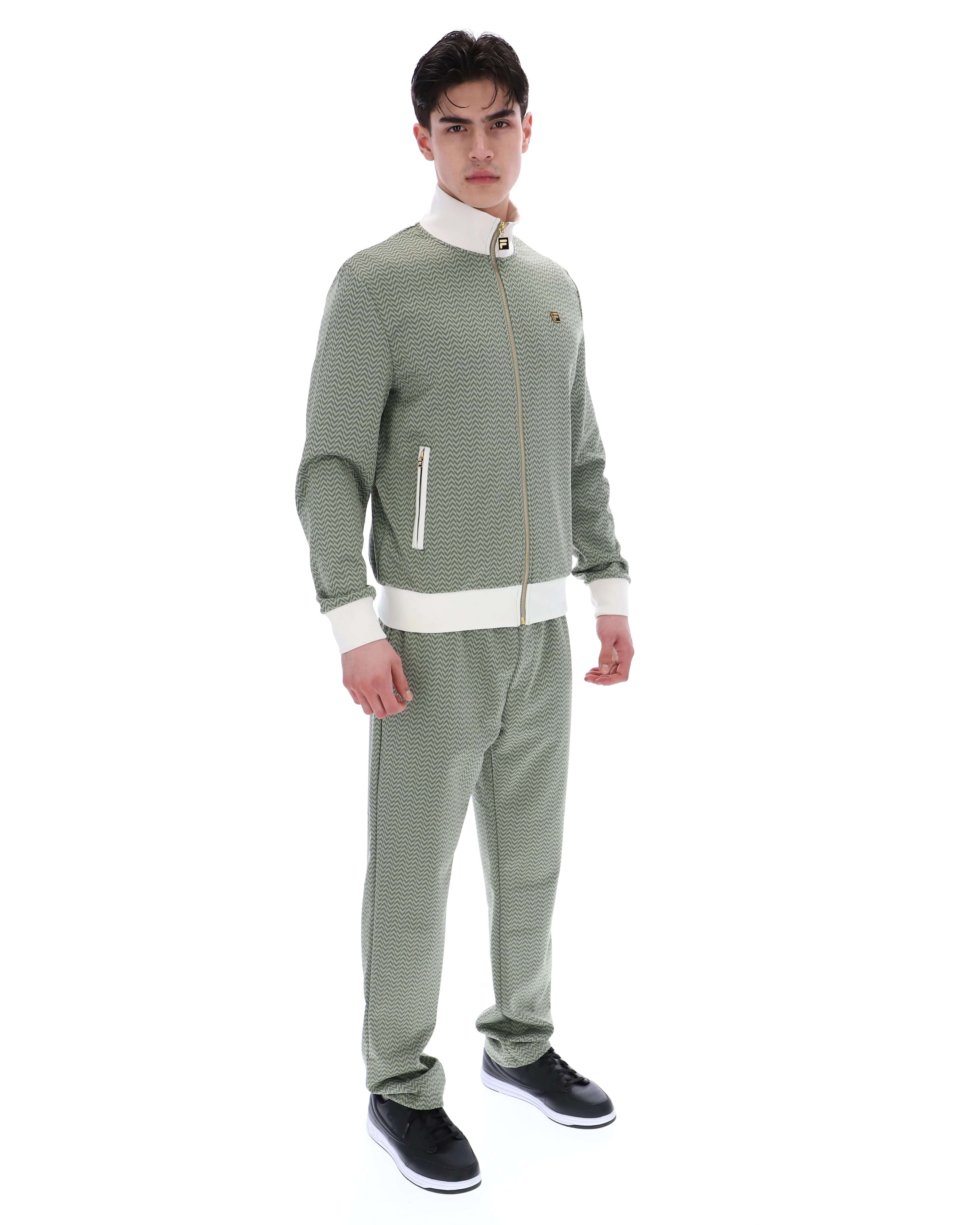 Sea Foam Mathers Herringbone Track Top - Image 3