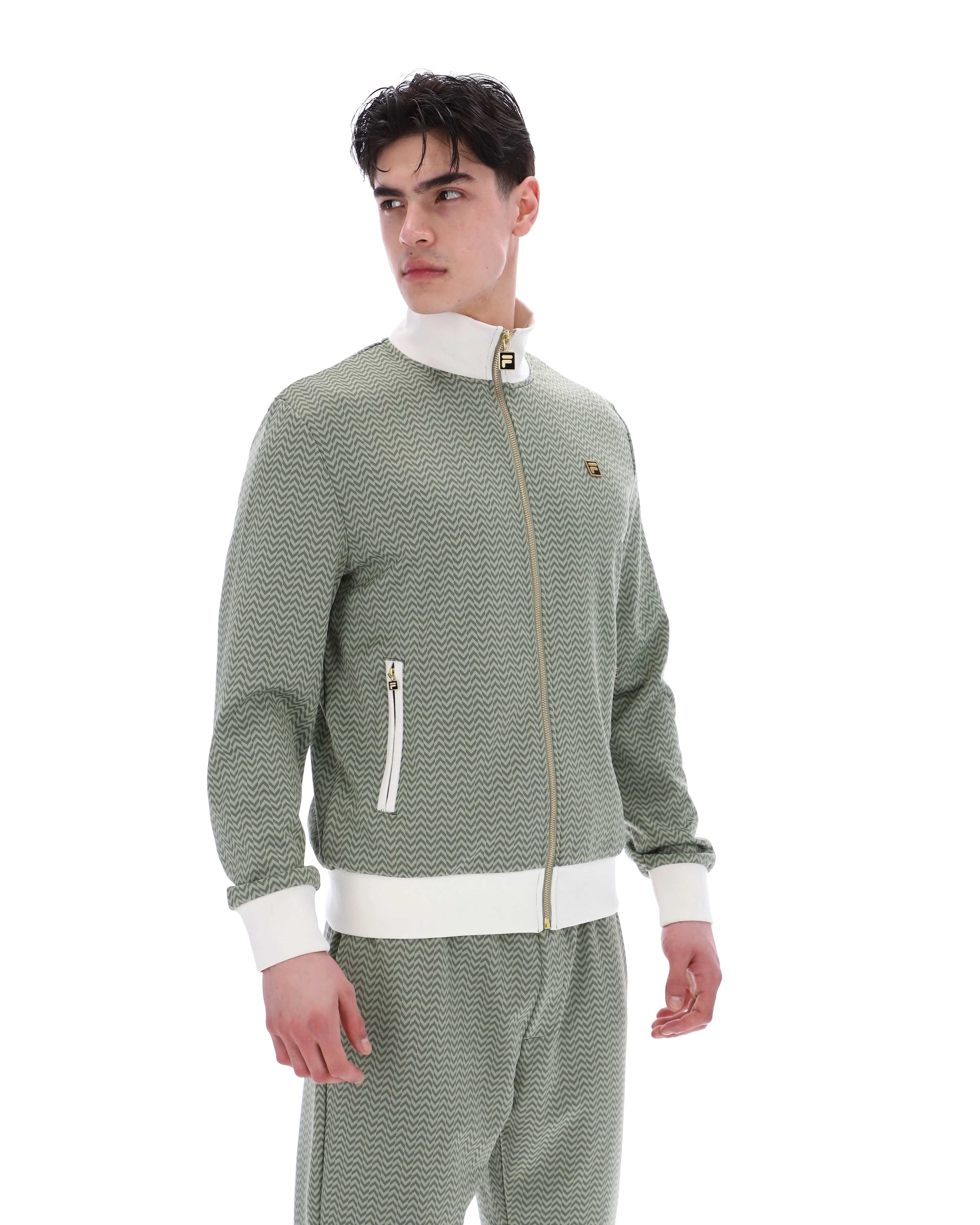 Sea Foam Mathers Herringbone Track Top - Image 6