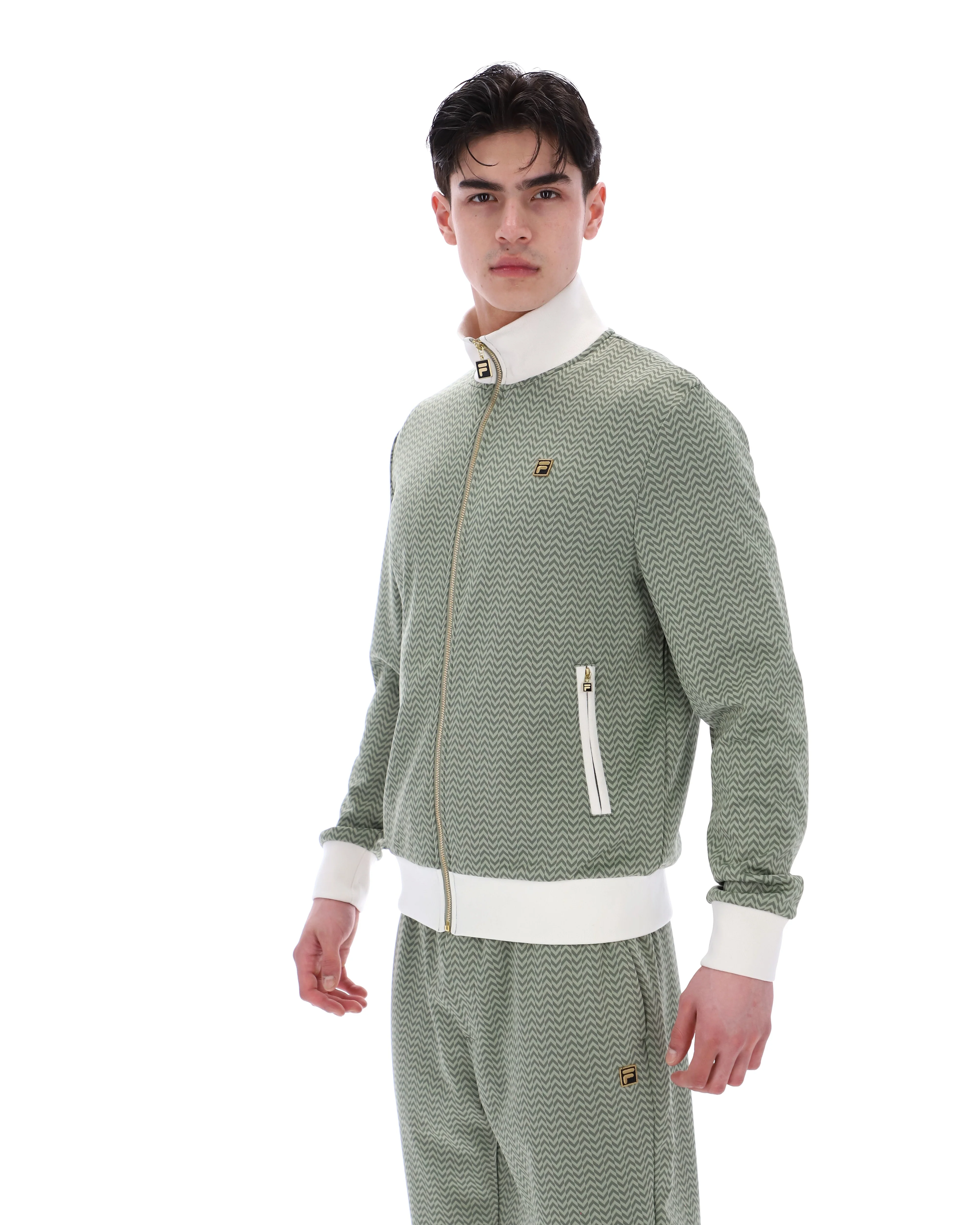 Sea Foam Mathers Herringbone Track Top - Image 7