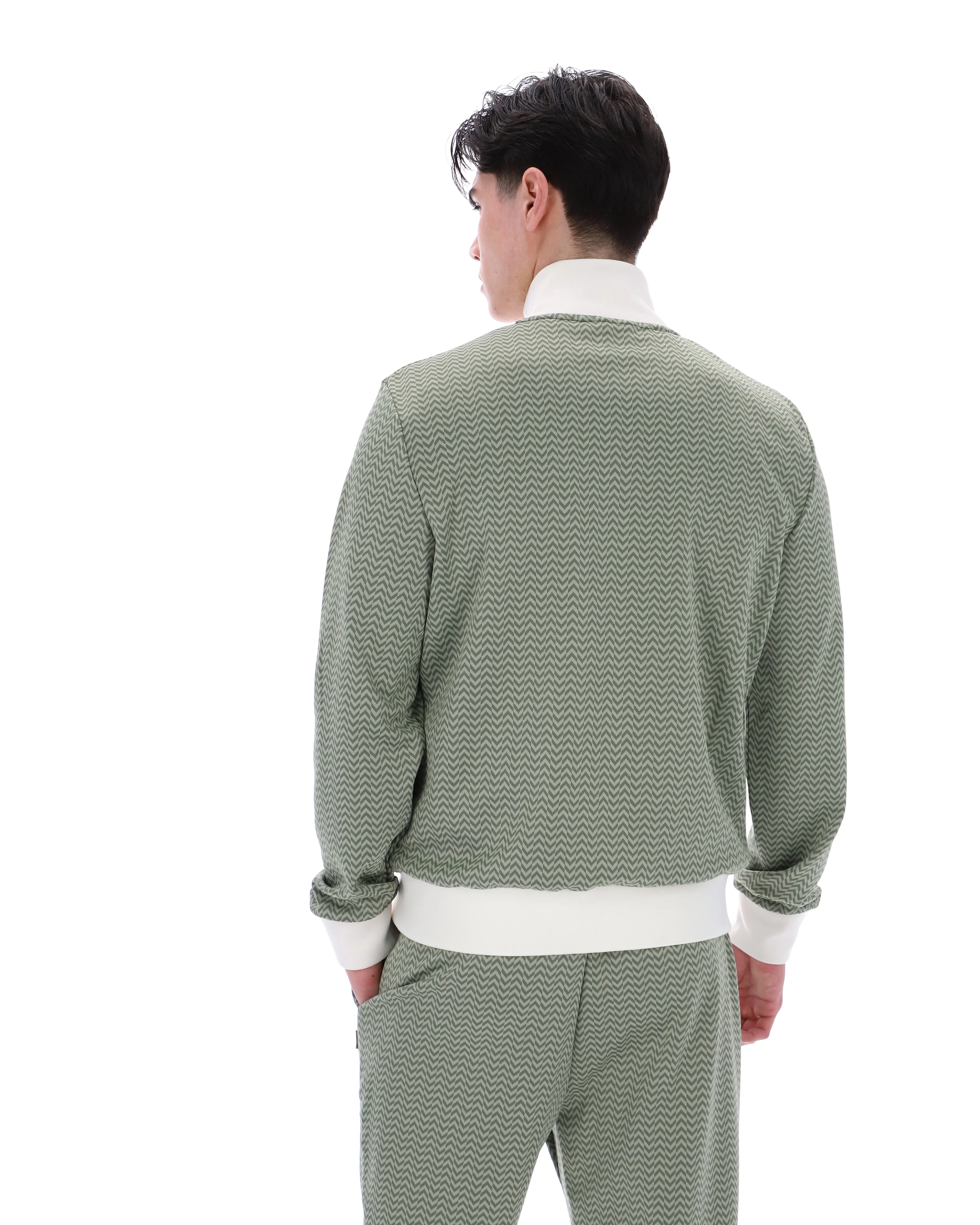 Sea Foam Mathers Herringbone Track Top - Image 8