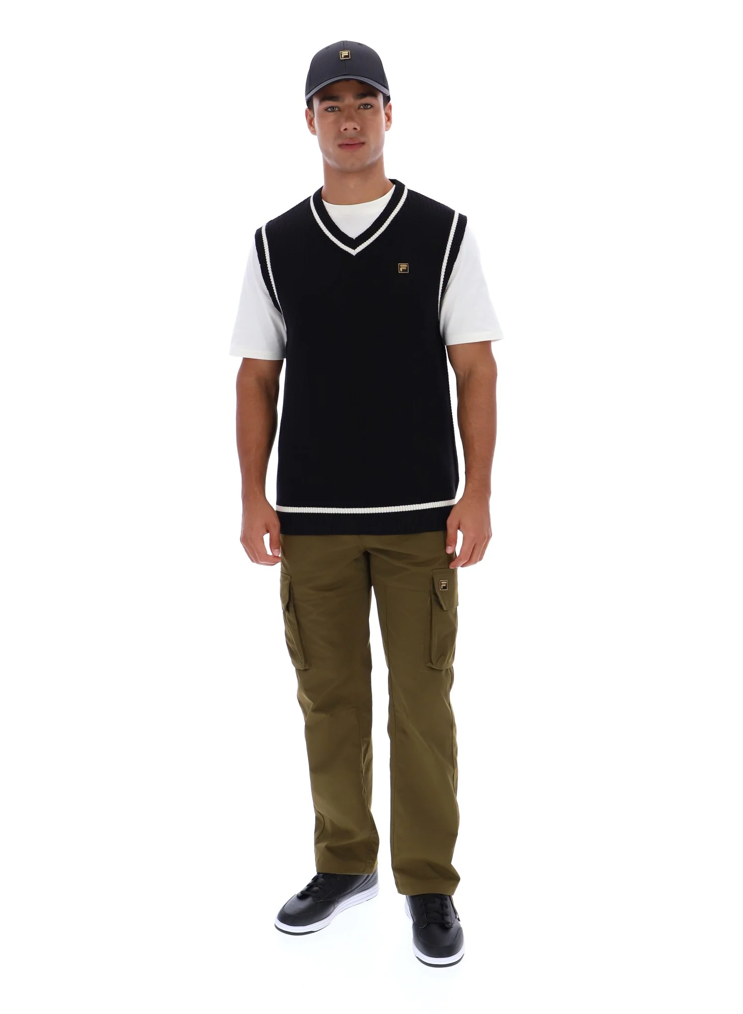 Black Mellor Textured Knit Vest with Tipping - Image 4