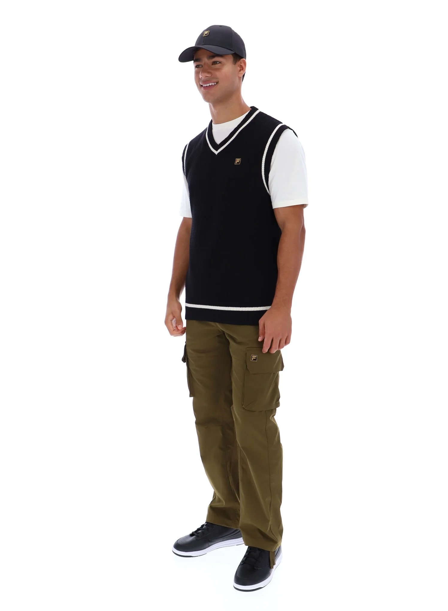 Black Mellor Textured Knit Vest with Tipping - Image 5
