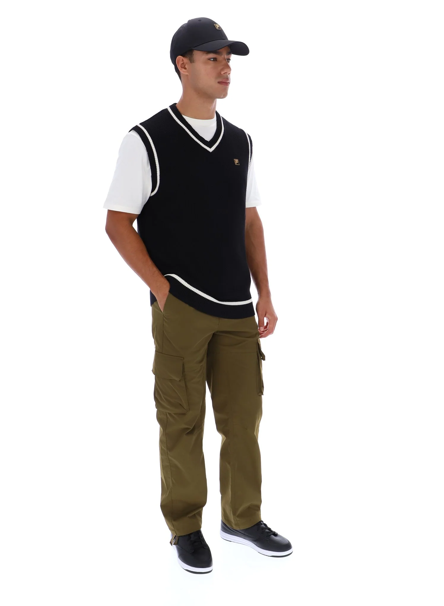 Black Mellor Textured Knit Vest with Tipping - Image 6
