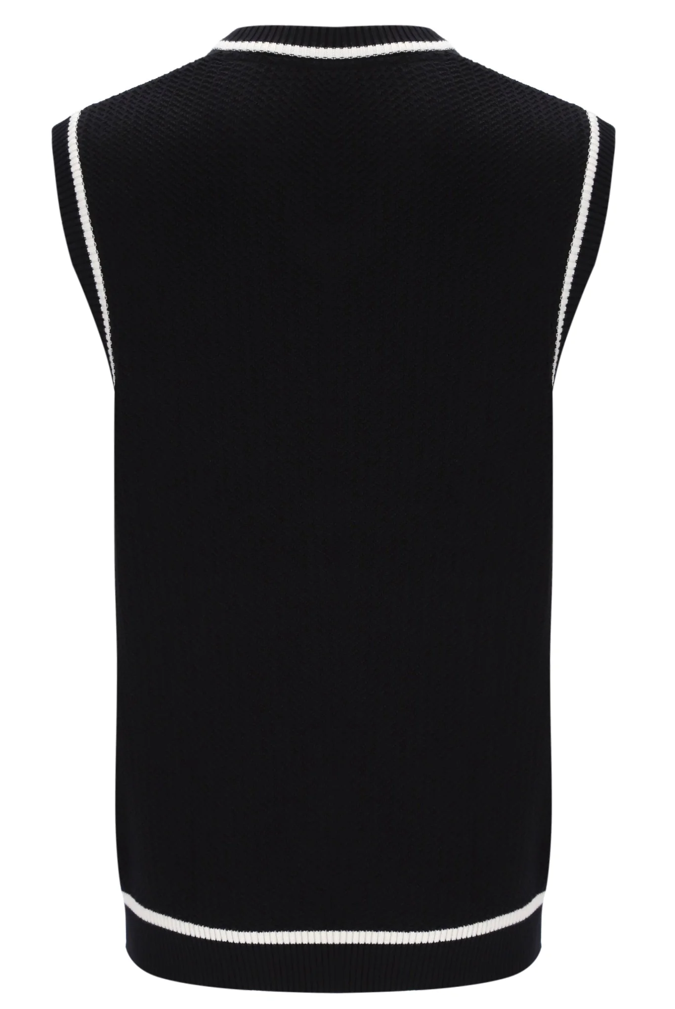 Black Mellor Textured Knit Vest with Tipping - Image 9