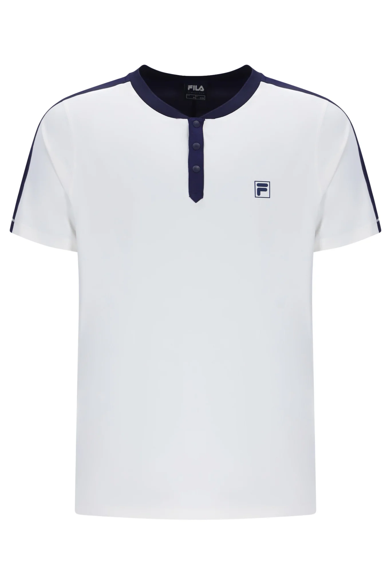 White Men’s Henry Neck Tennis T-Shirt