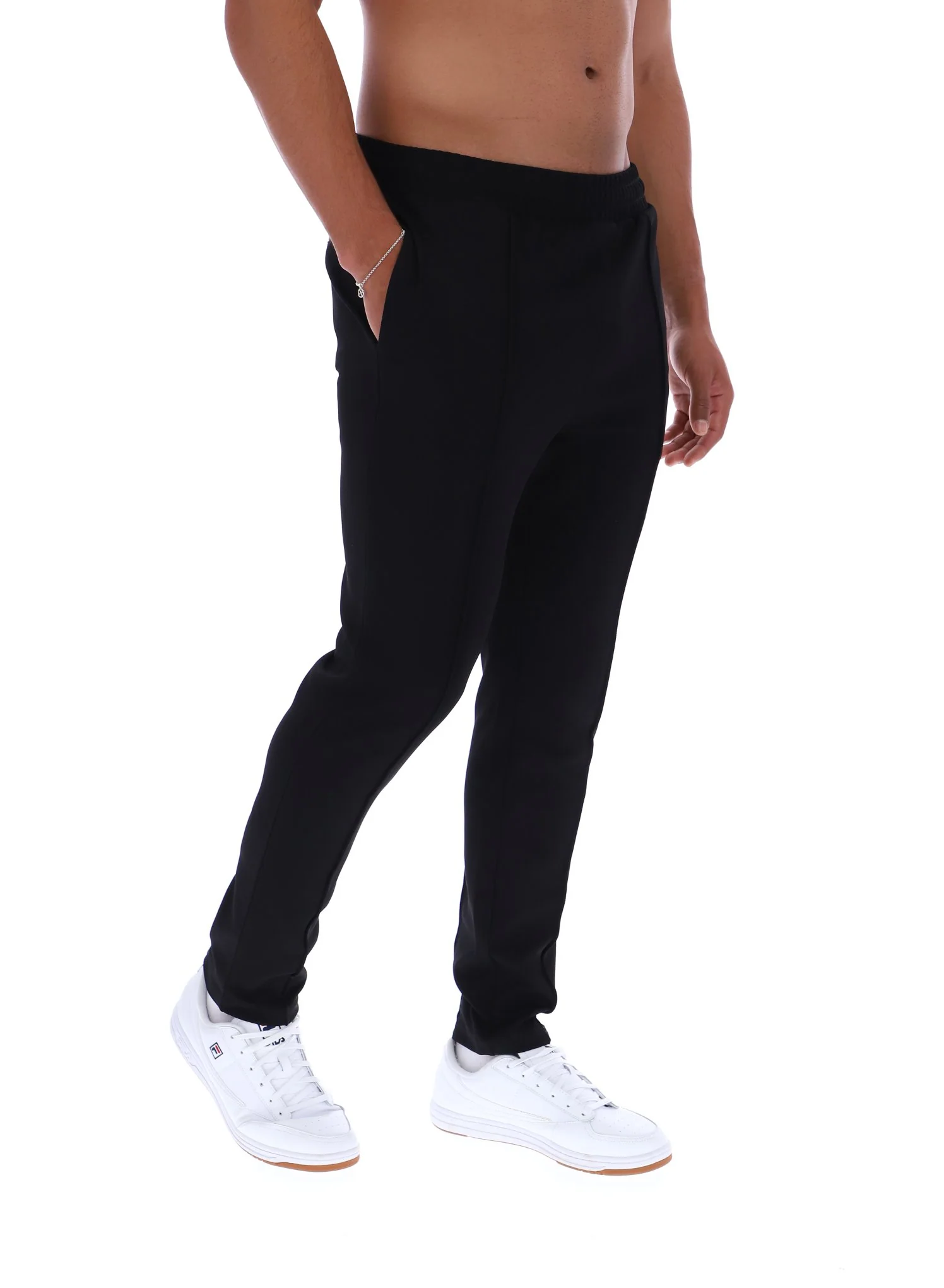 Black Molveno Pin Tuck Slim Leg Pants - Image 3