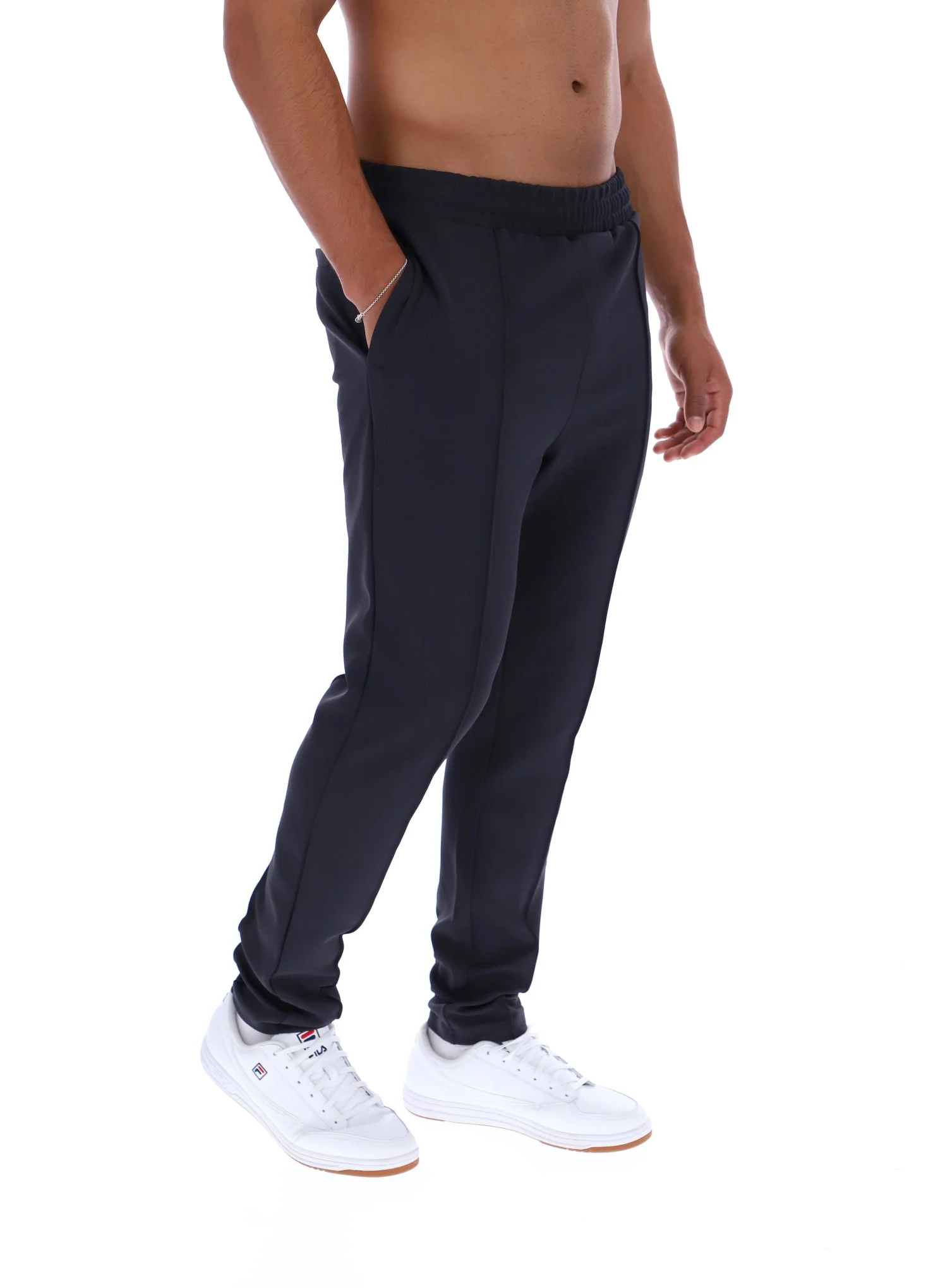 Charcoal Molveno Pin Tuck Slim Leg Pants - Image 3