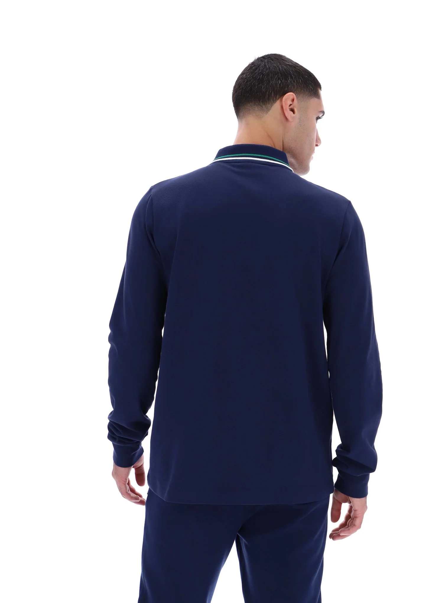 Fila Navy Monte Tipped Collar Long Sleeve Polo - Image 6