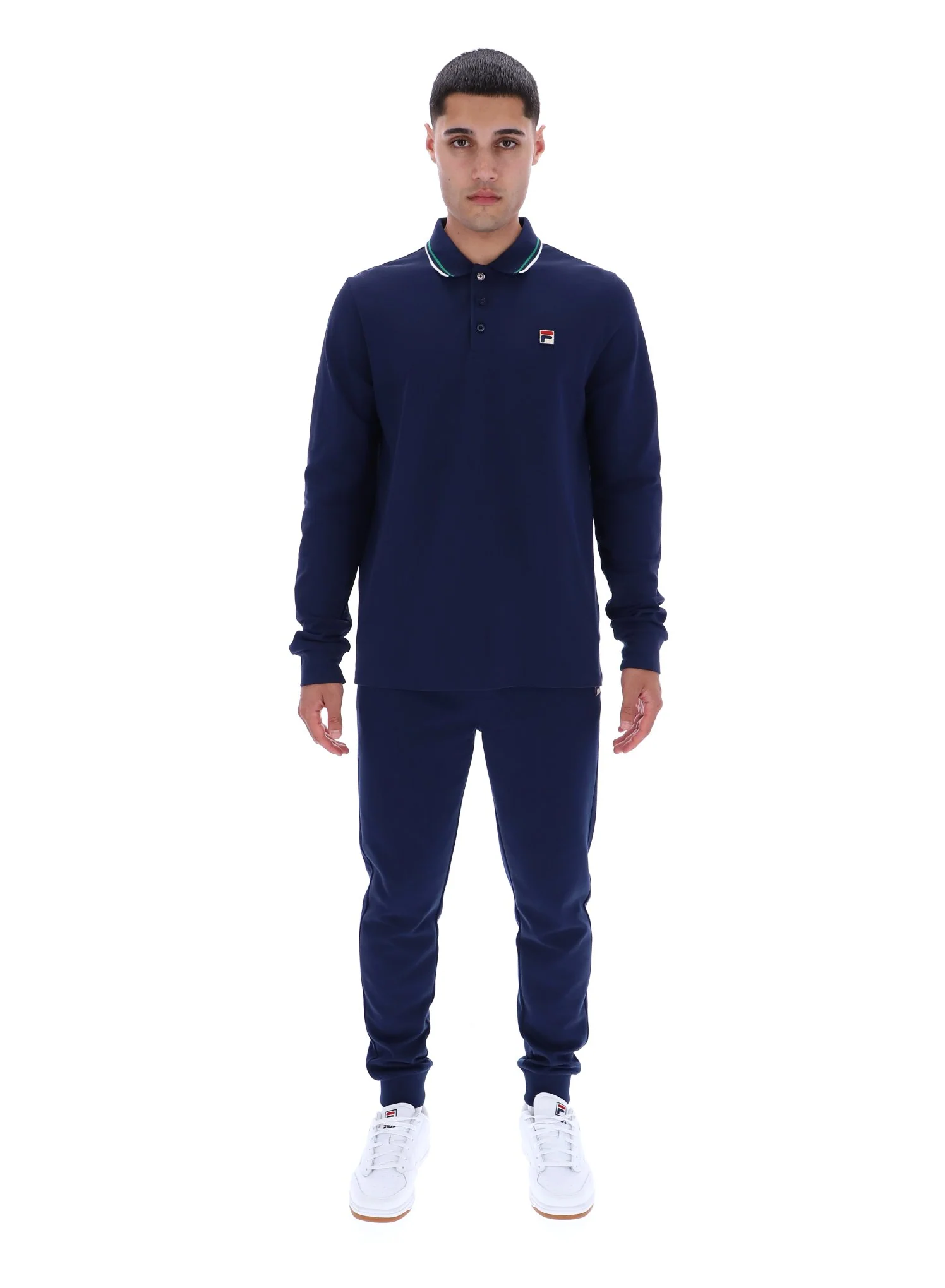Fila Navy Monte Tipped Collar Long Sleeve Polo - Image 7