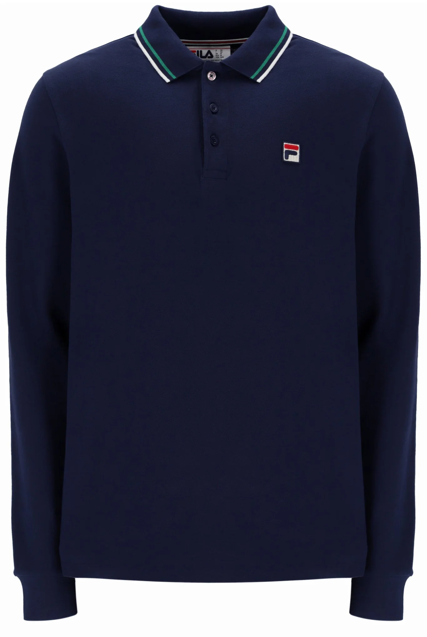 Fila Navy Monte Tipped Collar Long Sleeve Polo - Image 8